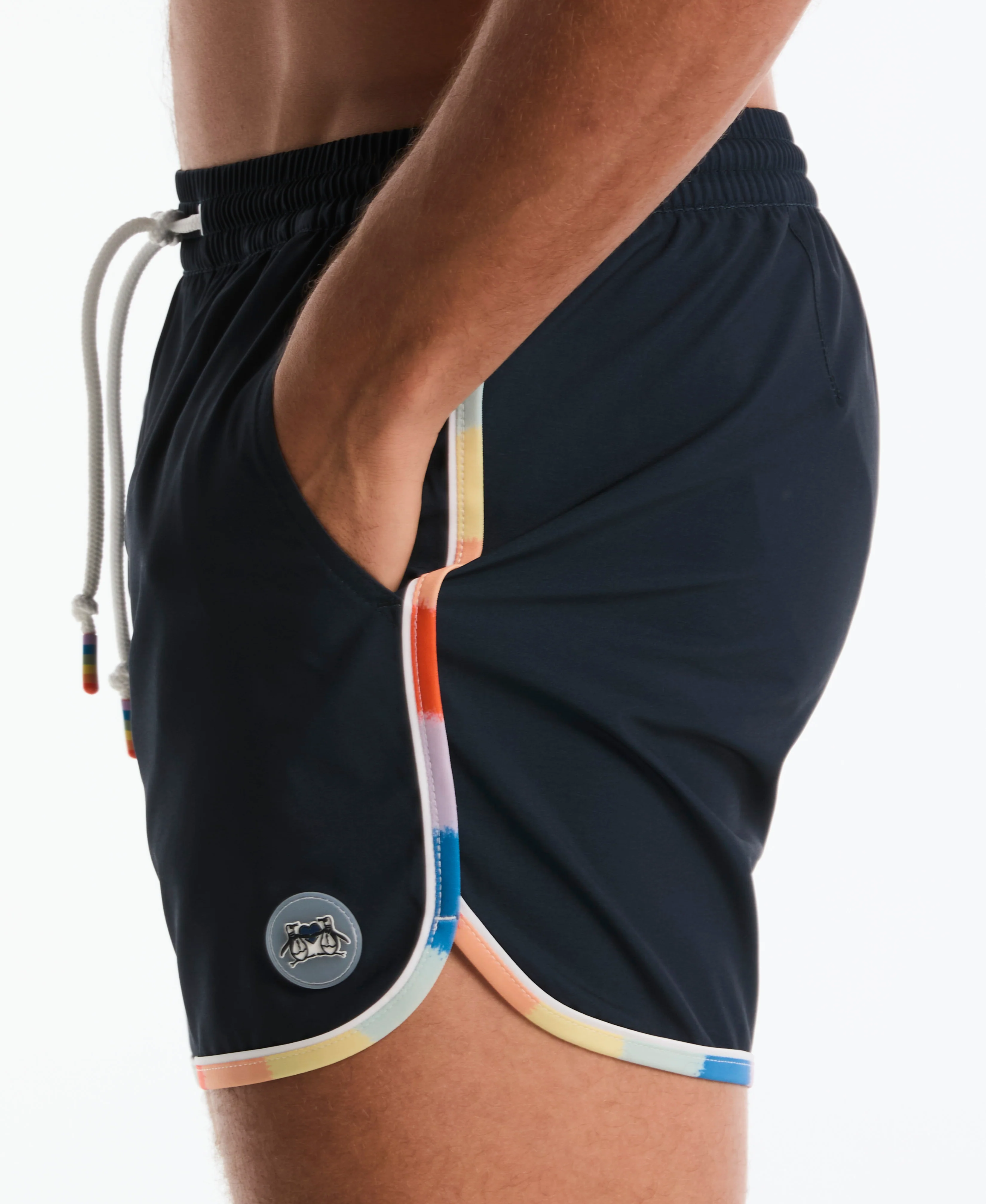 4" Dolphin Pride Piping Swim Short - Image 3