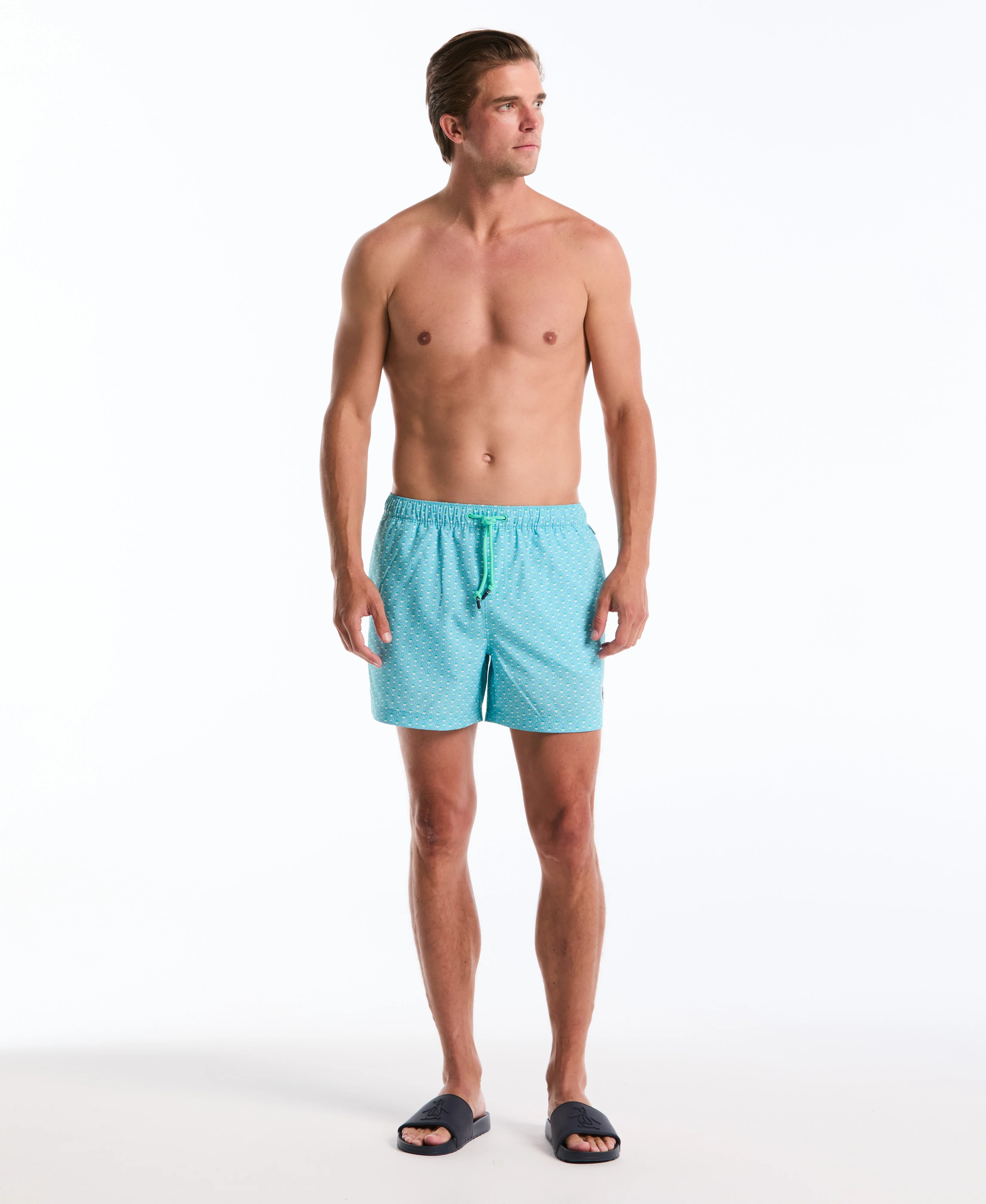 5" All-Over Squiggle Geo Swim Short