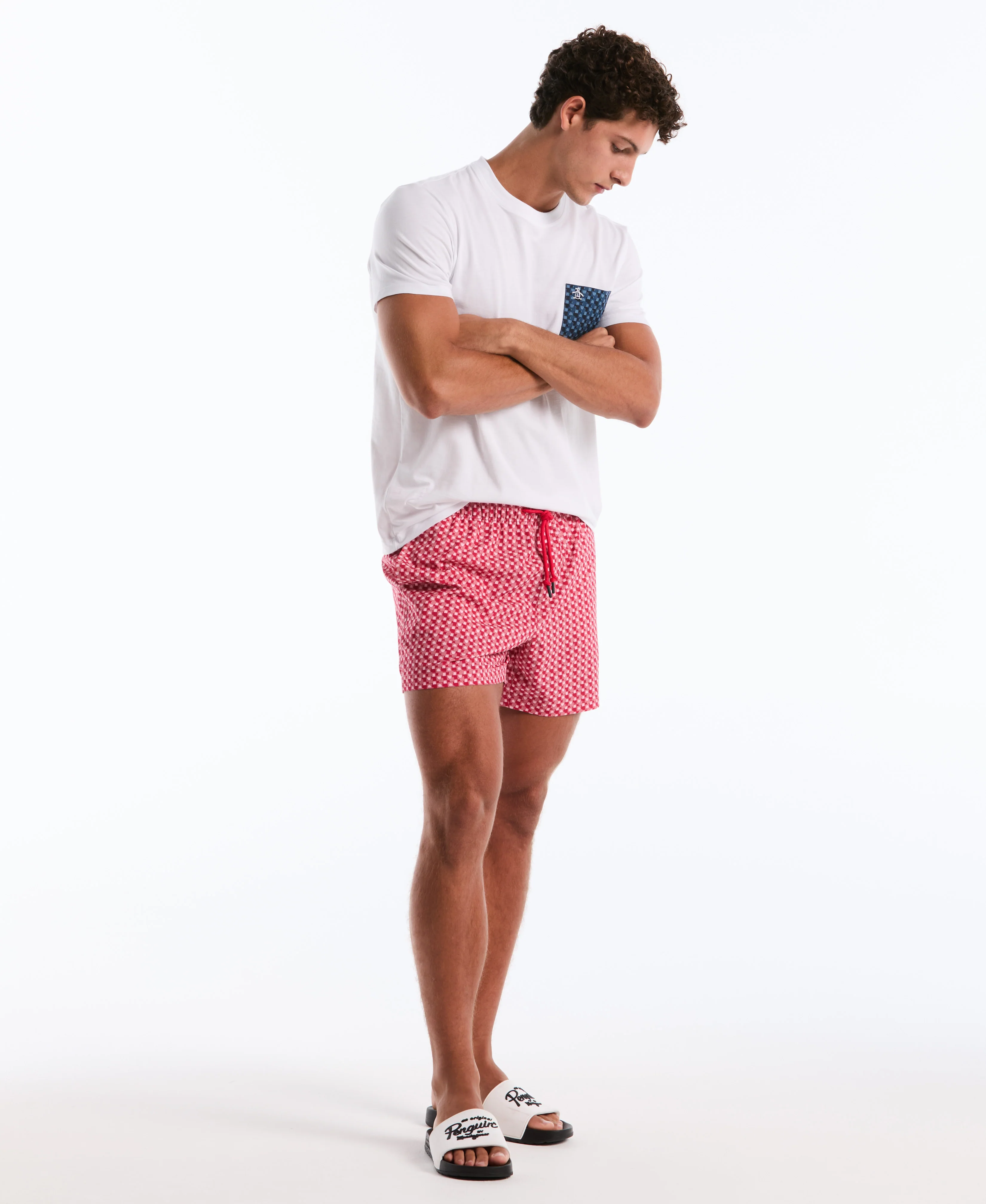 5" Geometric Print Swim Short - Image 10