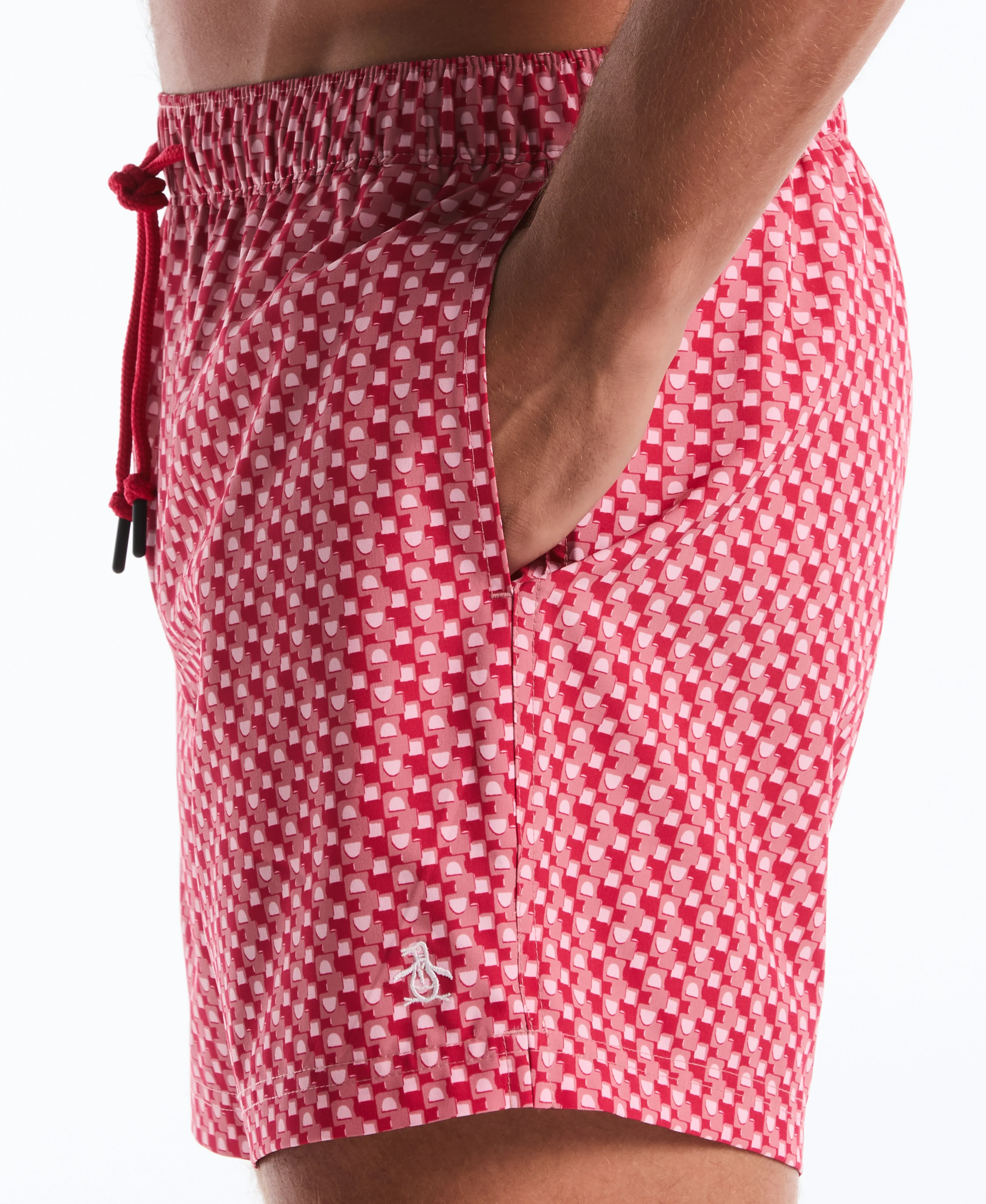 5" Geometric Print Swim Short - Image 8