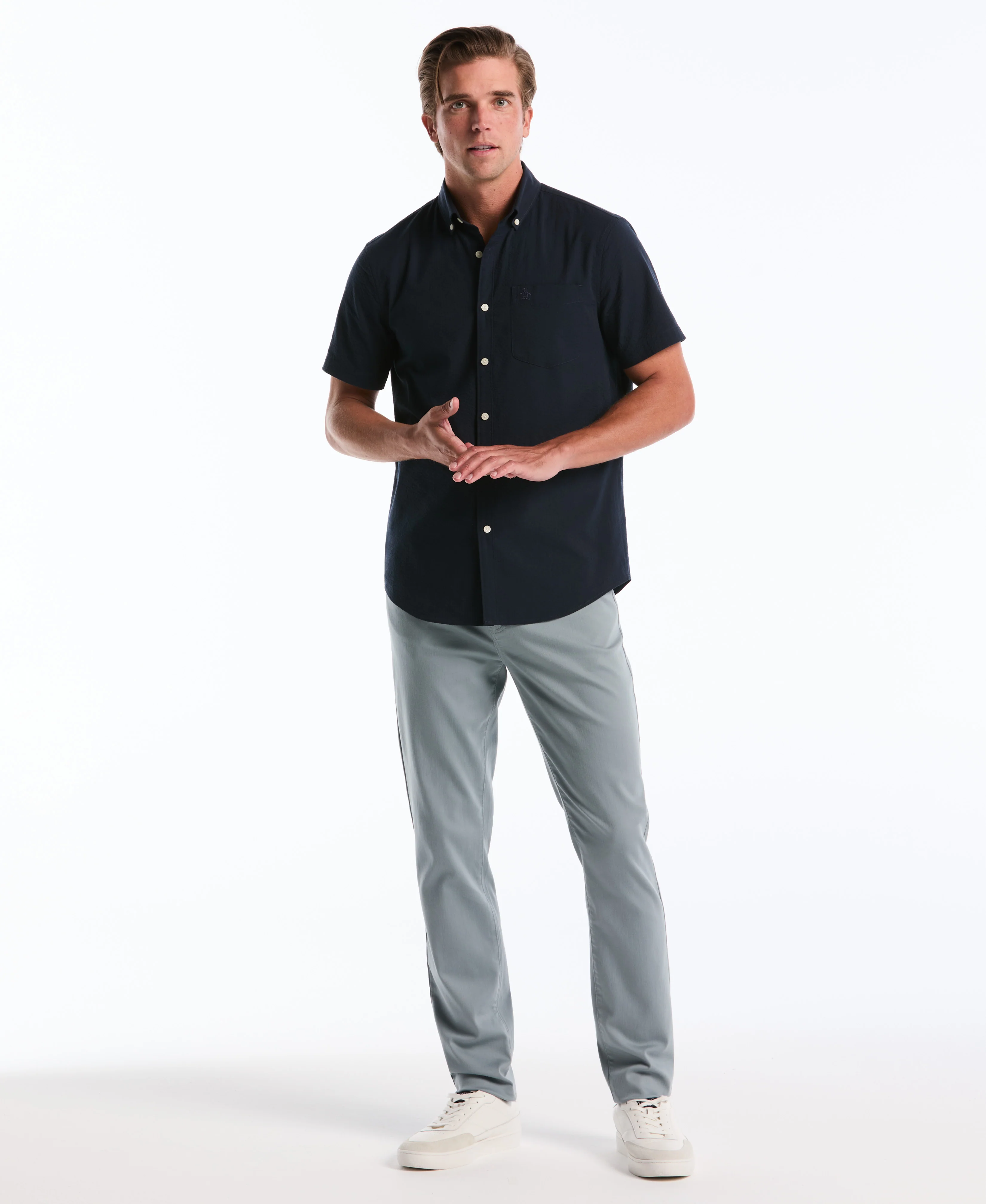 5 Pocket Slim Hemmed Dobbie Pant - Image 5