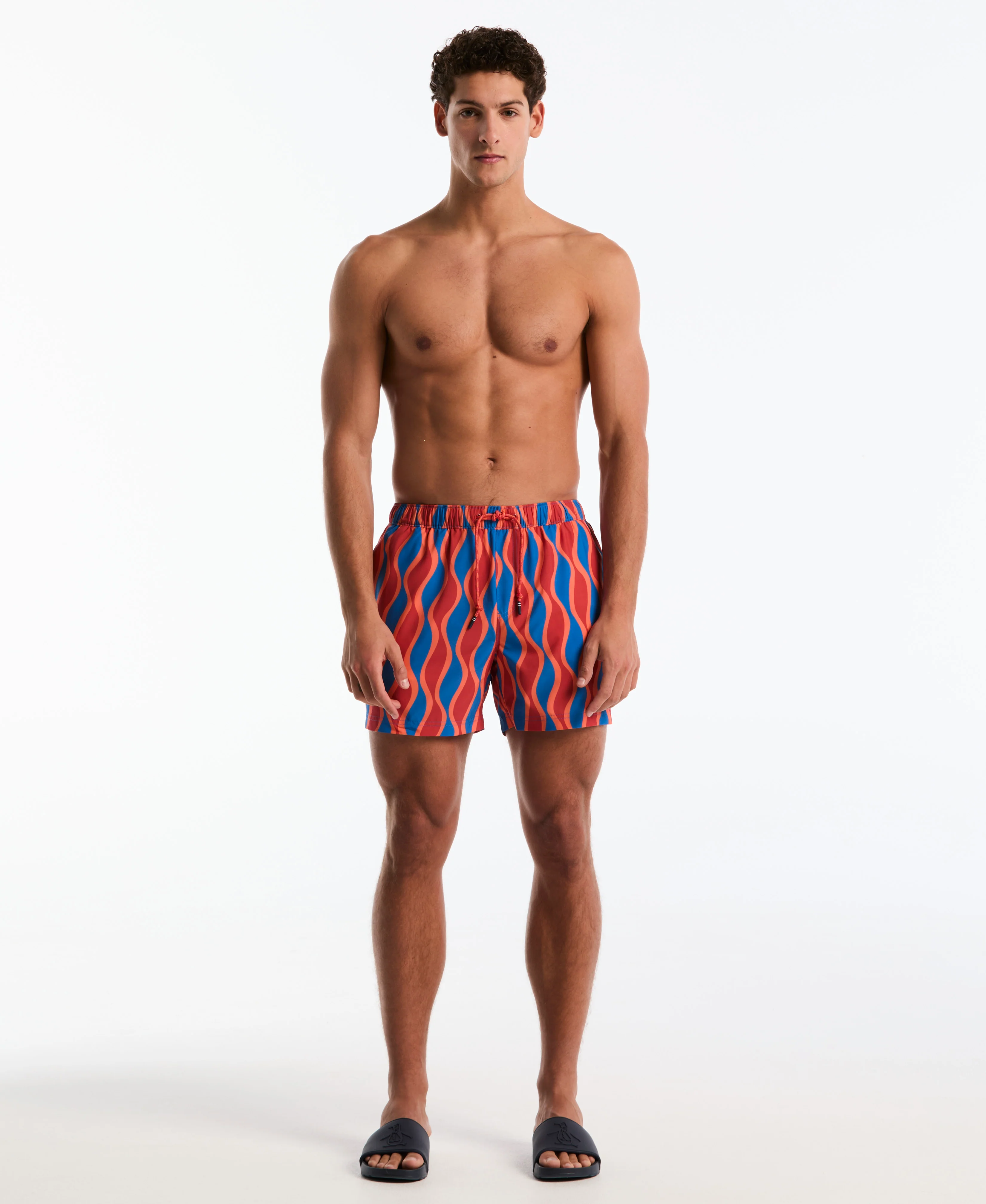 5" Vertical Wavy Stripe Swim Short