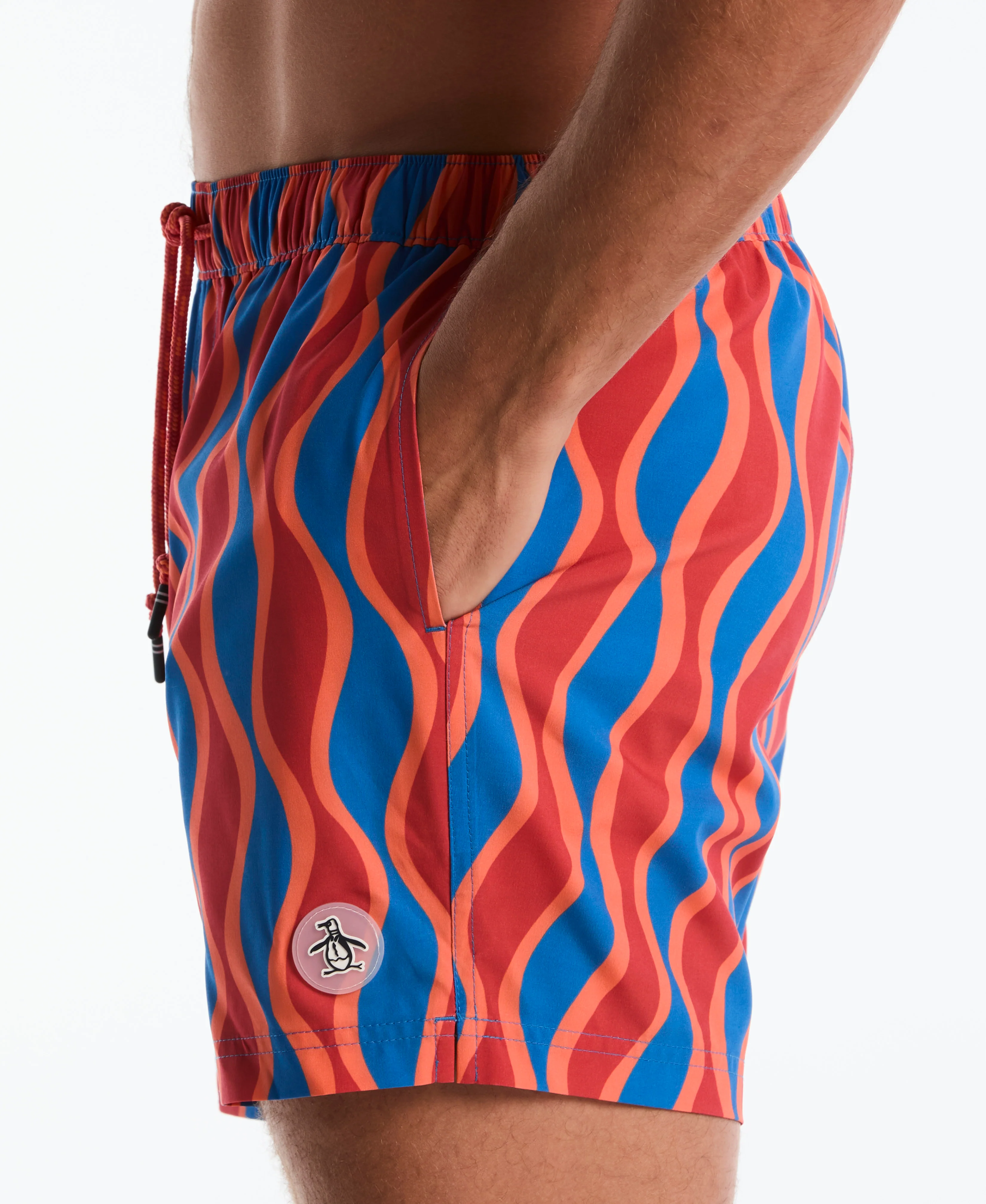 5" Vertical Wavy Stripe Swim Short - Image 4