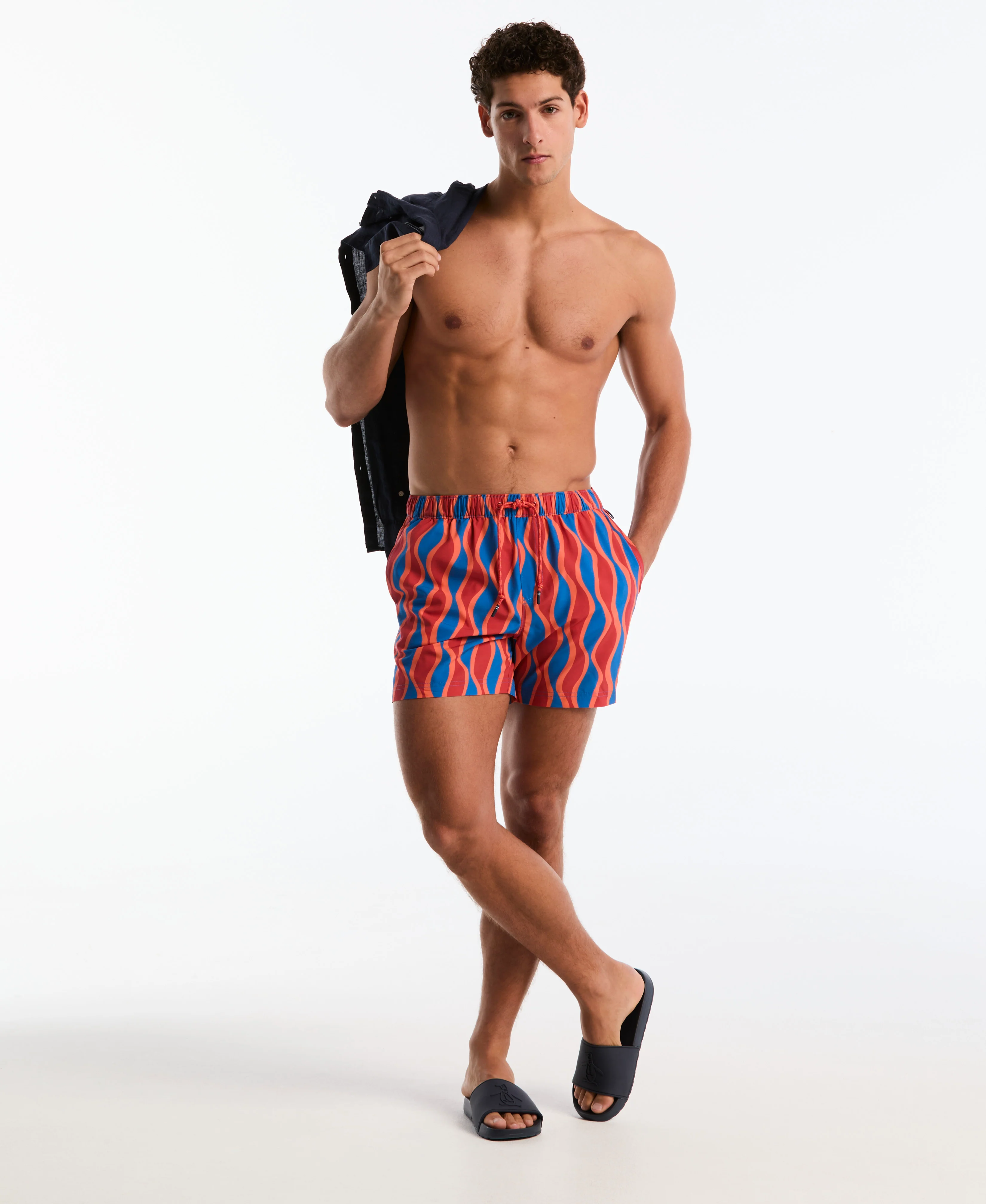 5" Vertical Wavy Stripe Swim Short - Image 5