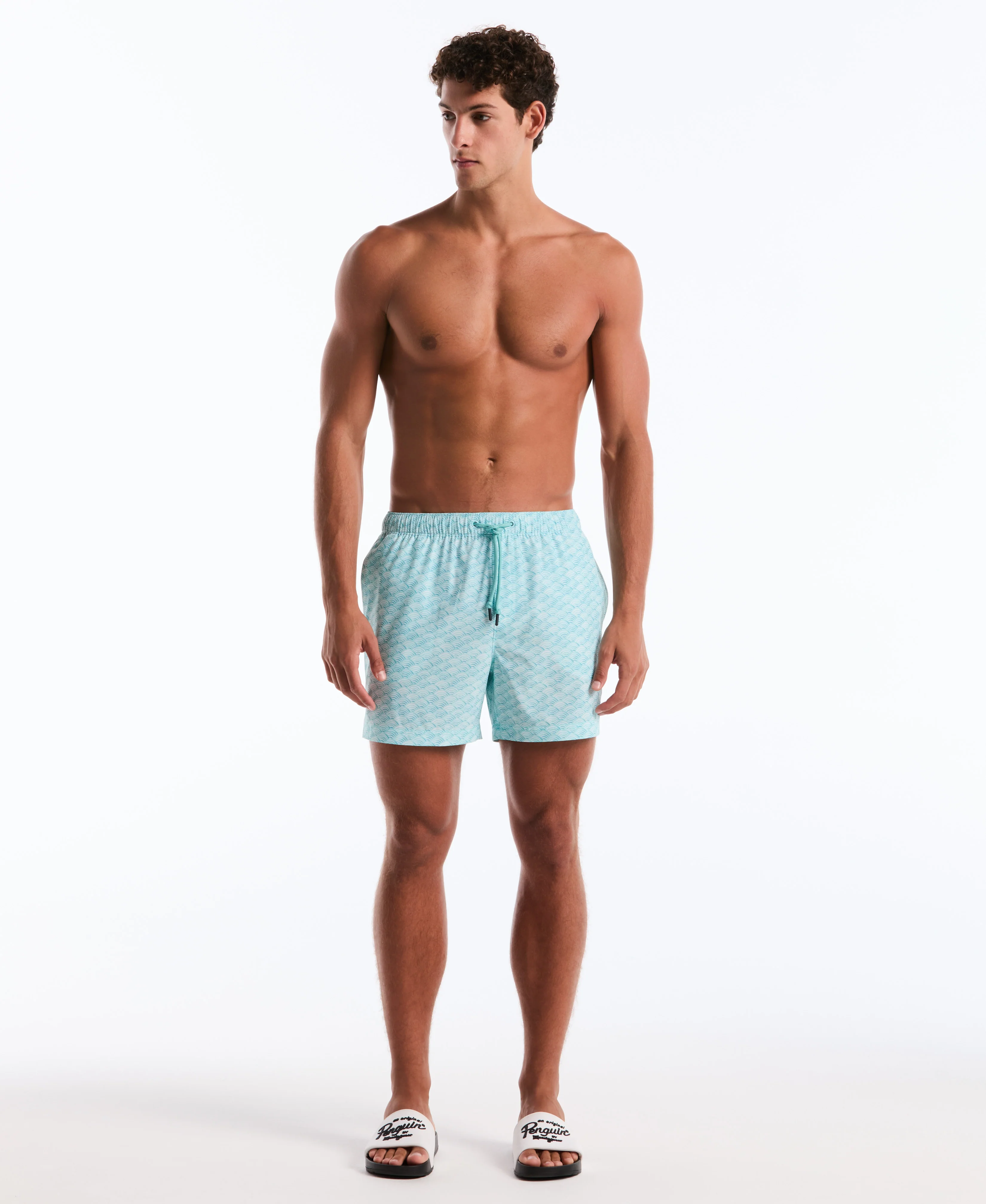 5" Waves Print Swim Short