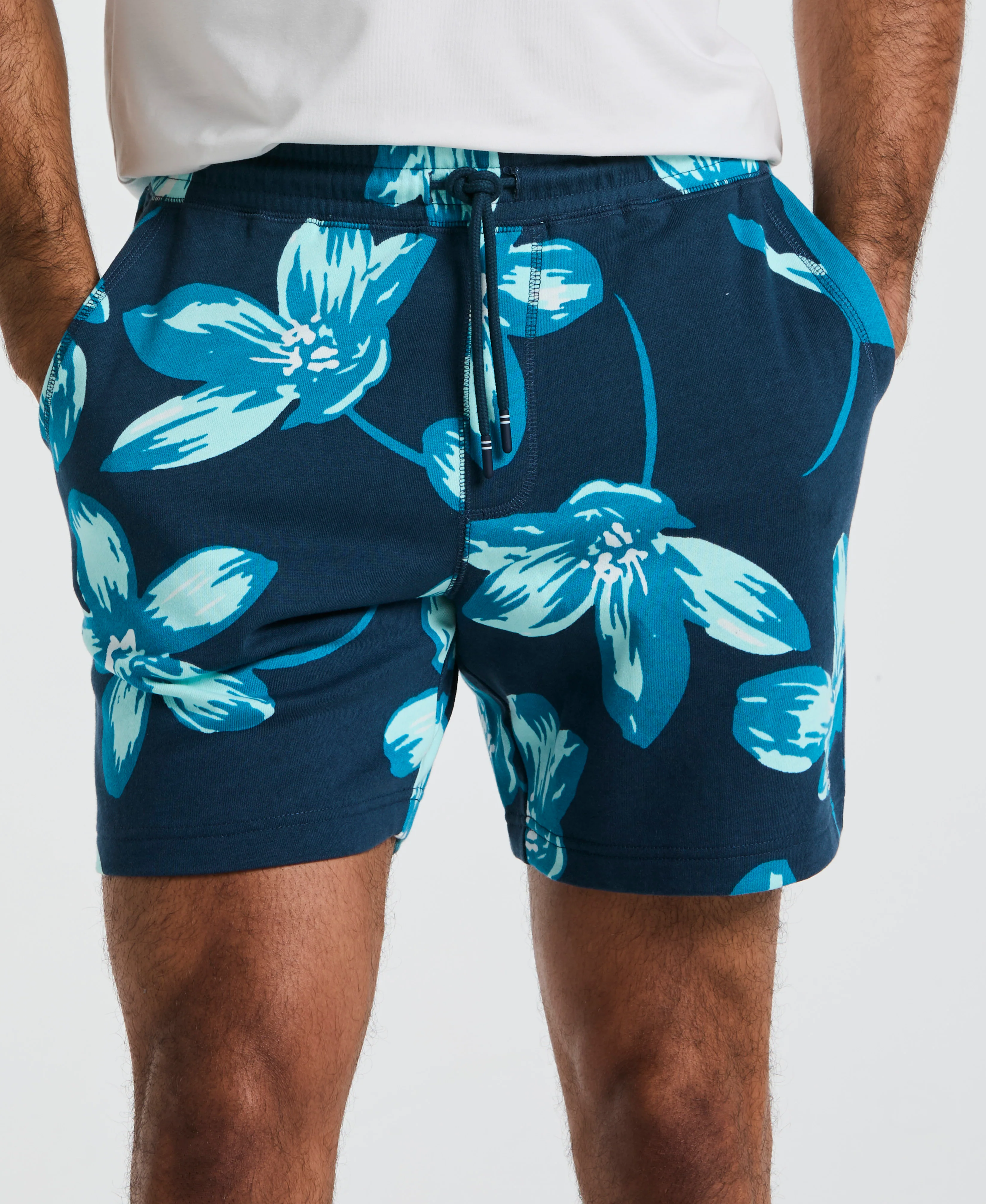 7" Floral Print French Terry Short - Image 3