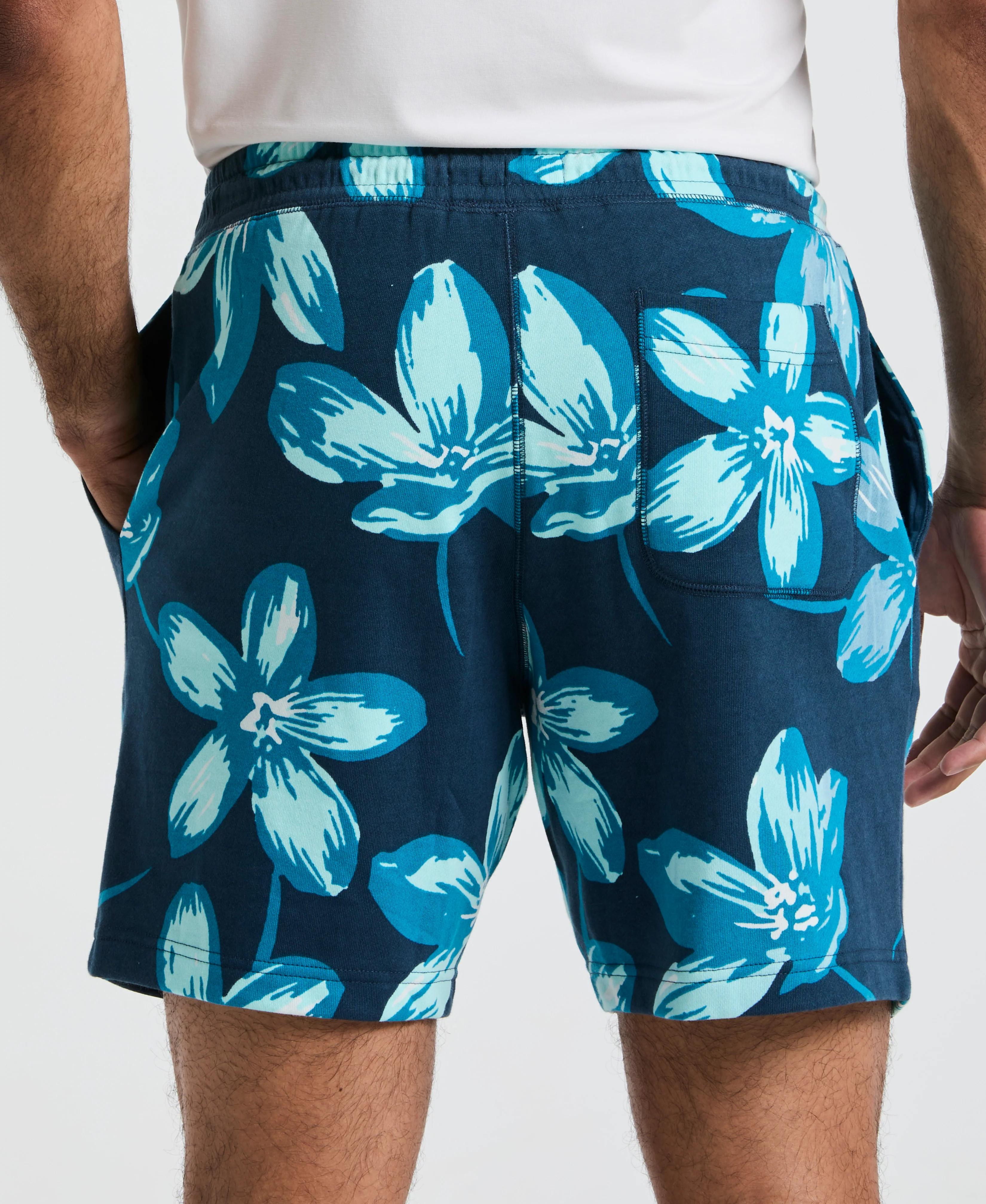 7" Floral Print French Terry Short - Image 4