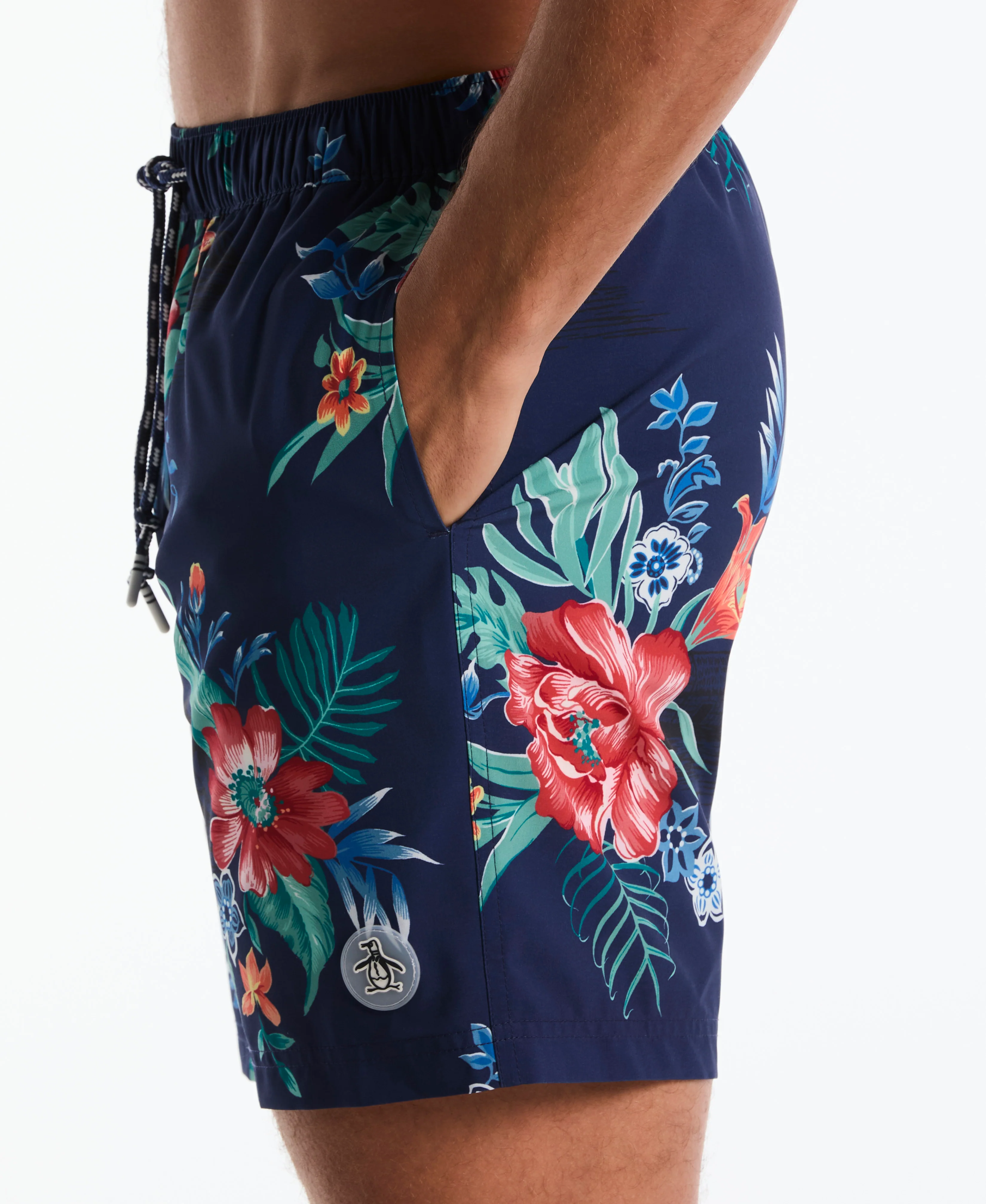 7" Hawaiian Print Volley Swim Short - Image 3