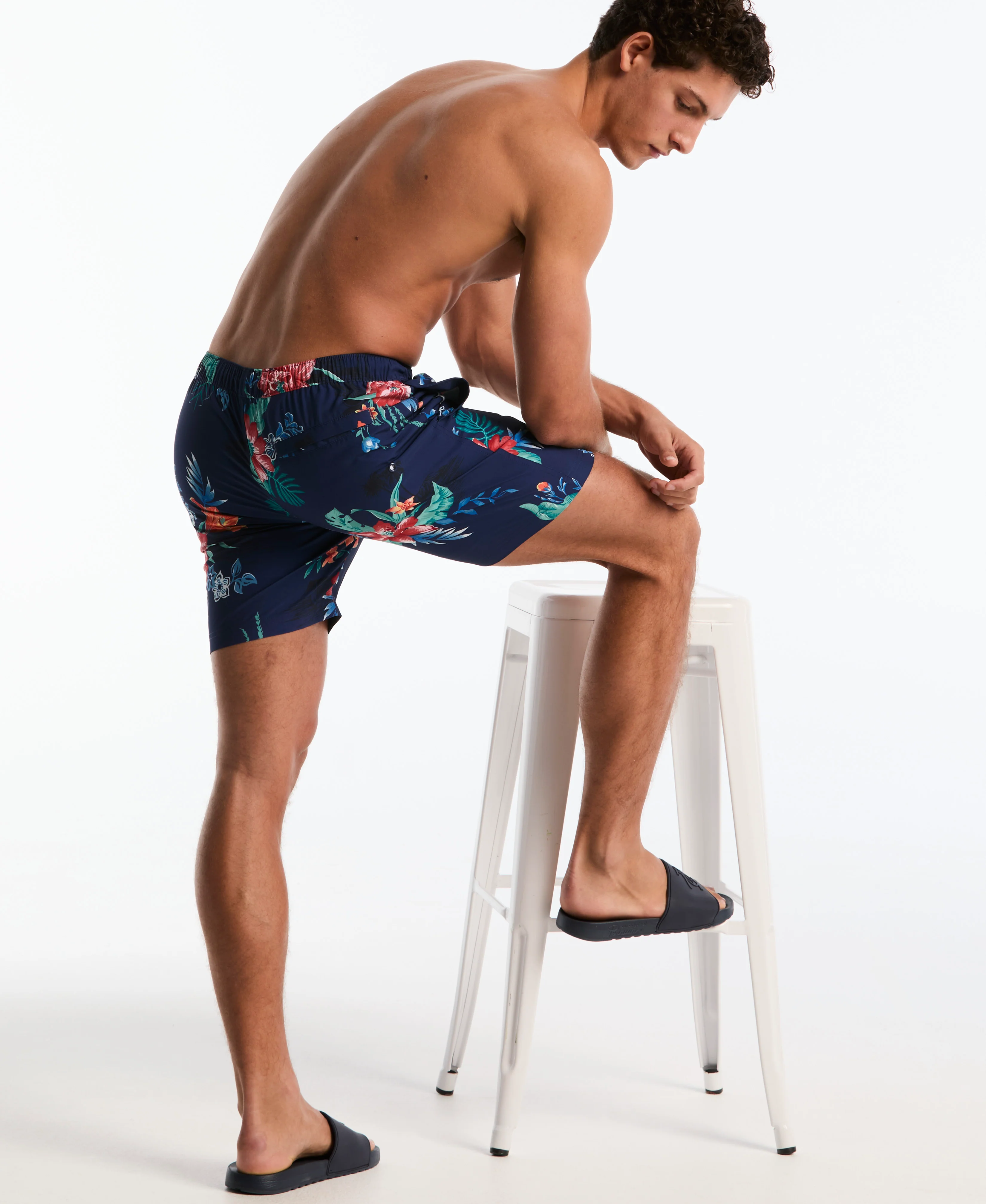7" Hawaiian Print Volley Swim Short - Image 5