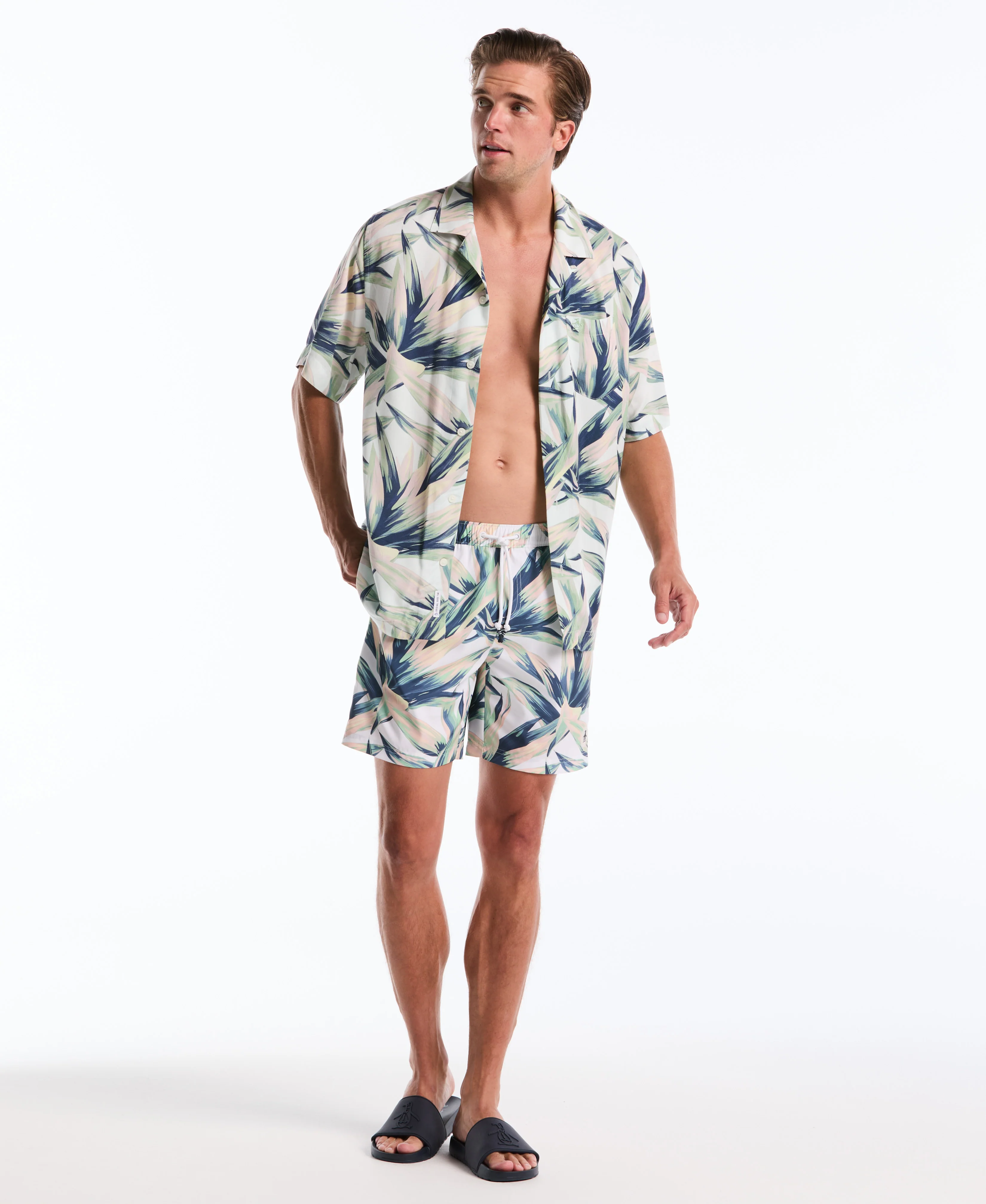 7" Succulent Print Swim Short - Image 5