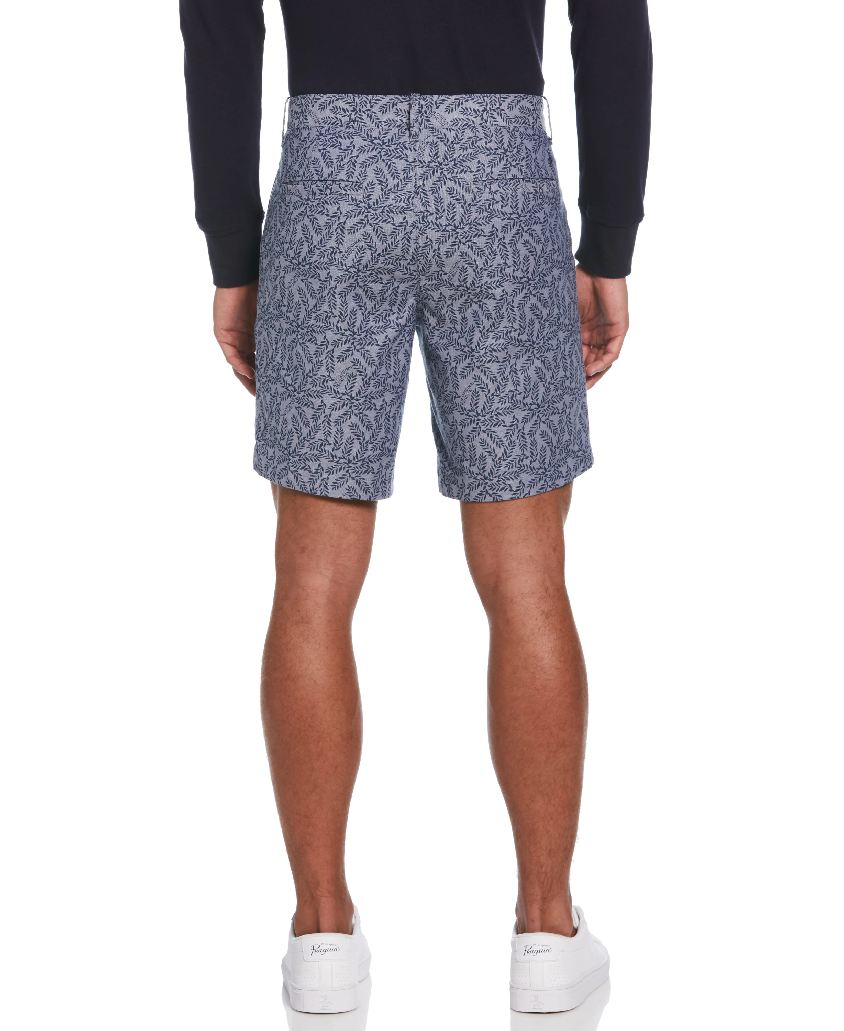 8" Leaf Print Oxford Short - Image 2