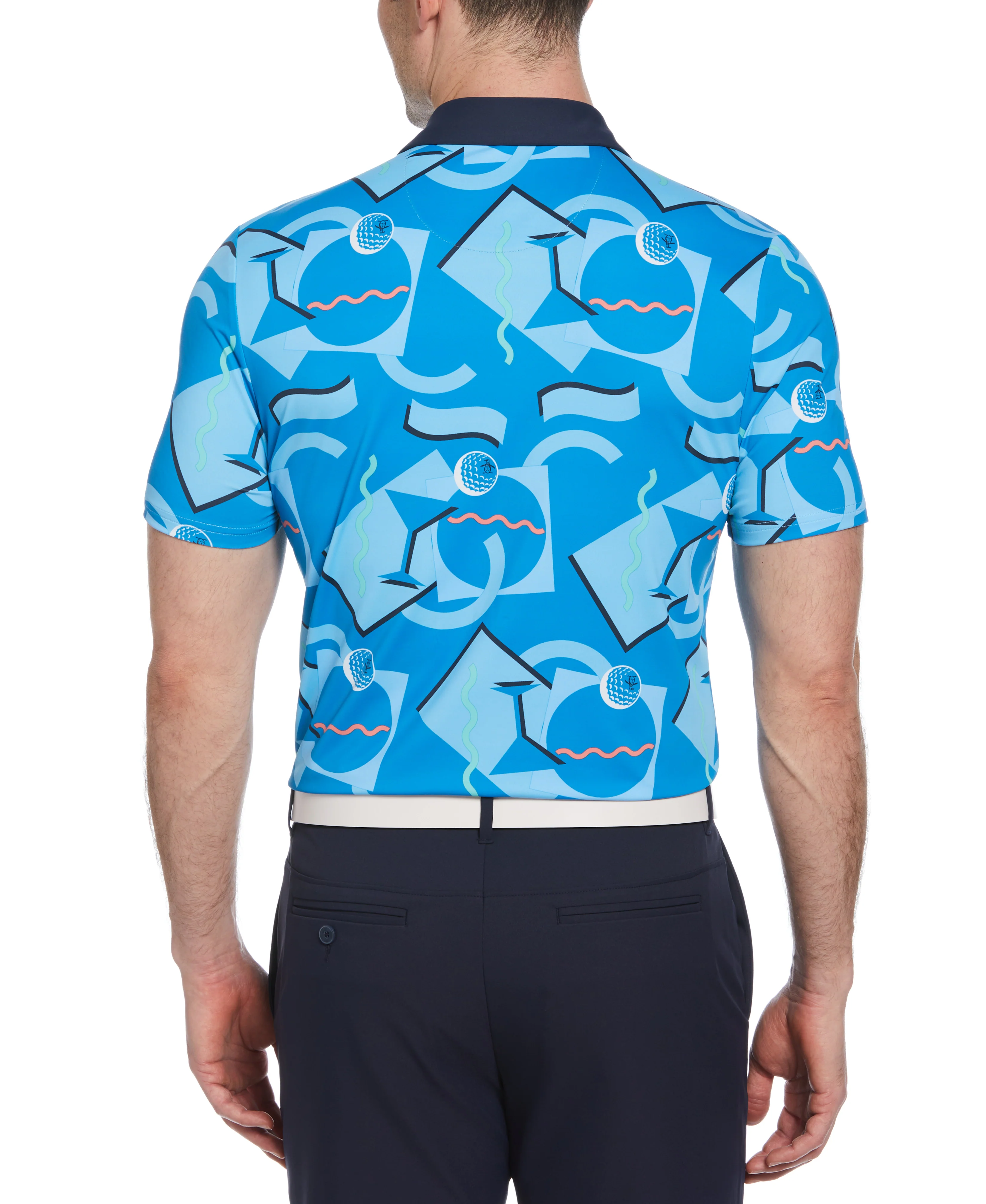 Abstract 80's Print Golf Polo - Image 2
