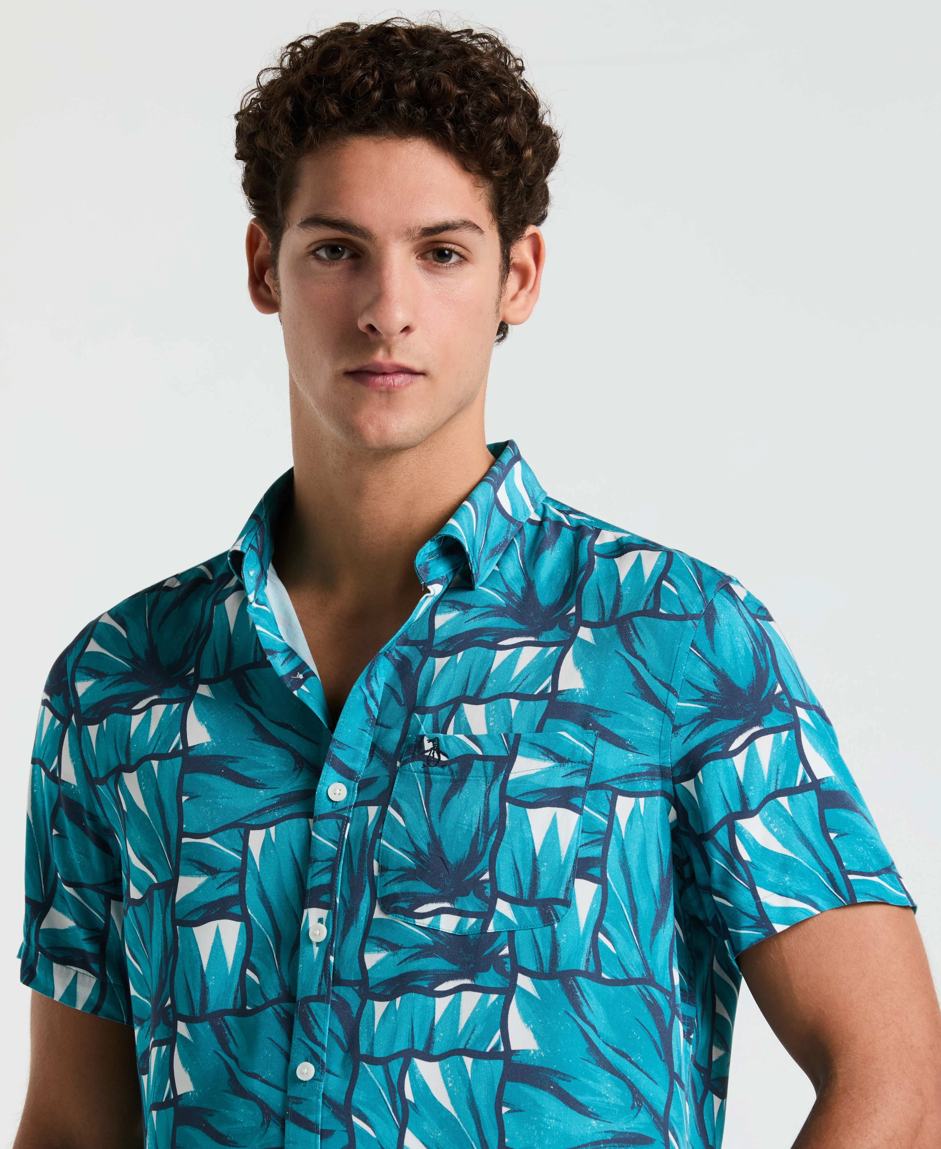 EcoVero™ Agave Tiles Print Shirt - Image 3