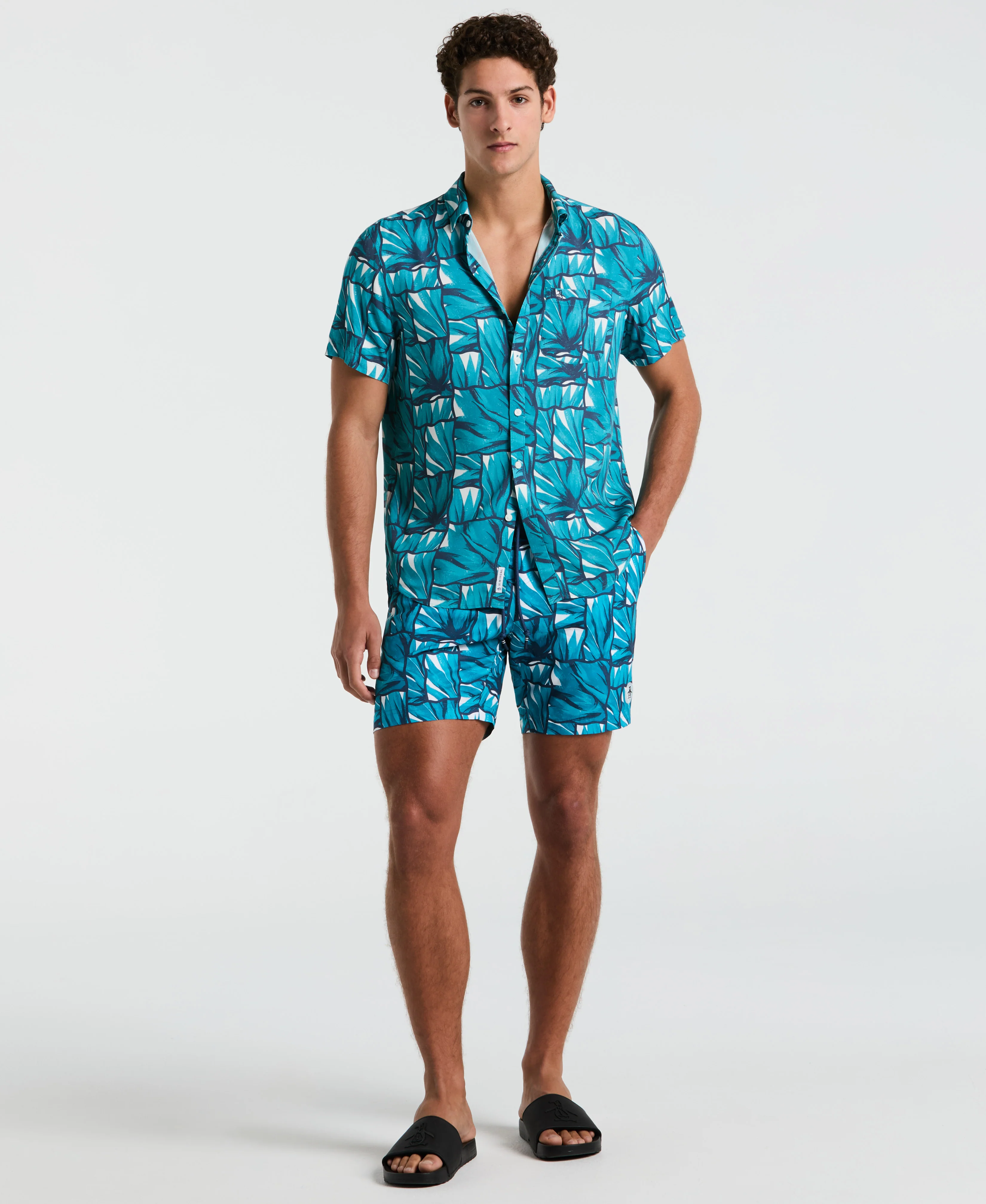 EcoVero™ Agave Tiles Print Shirt - Image 4