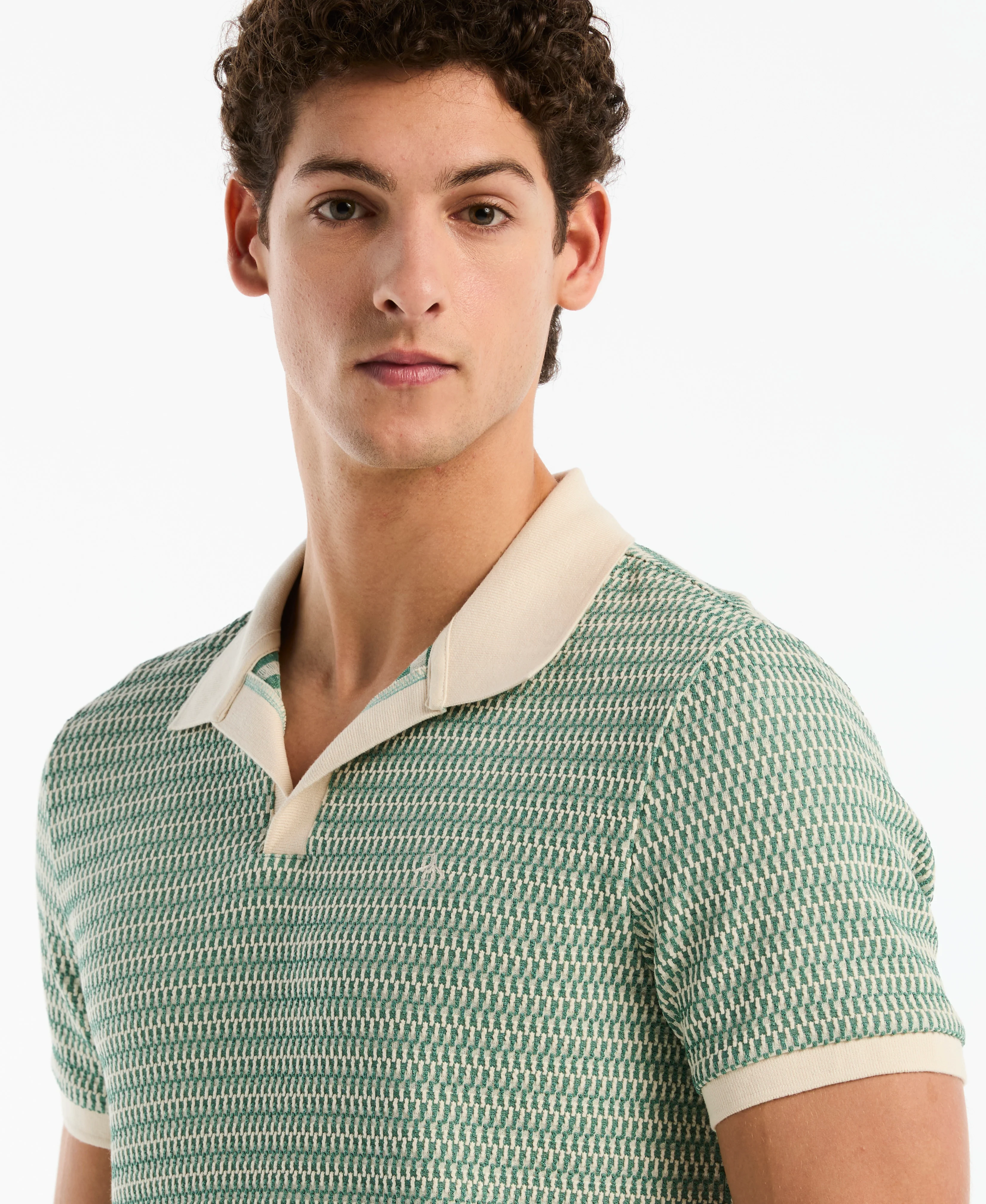 Crochet Stitch Johnny Collar Polo - Image 3
