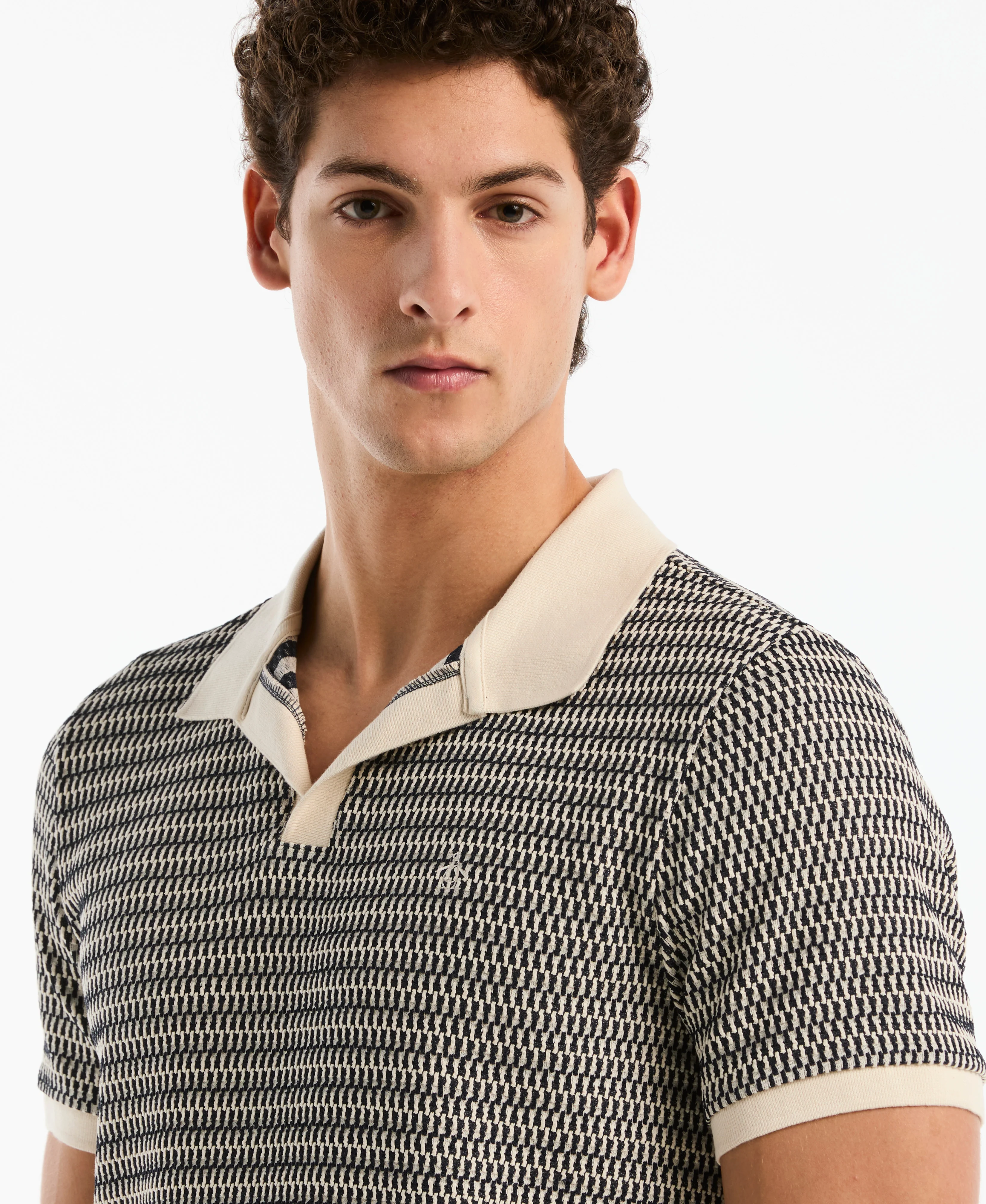 Crochet Stitch Johnny Collar Polo - Image 8