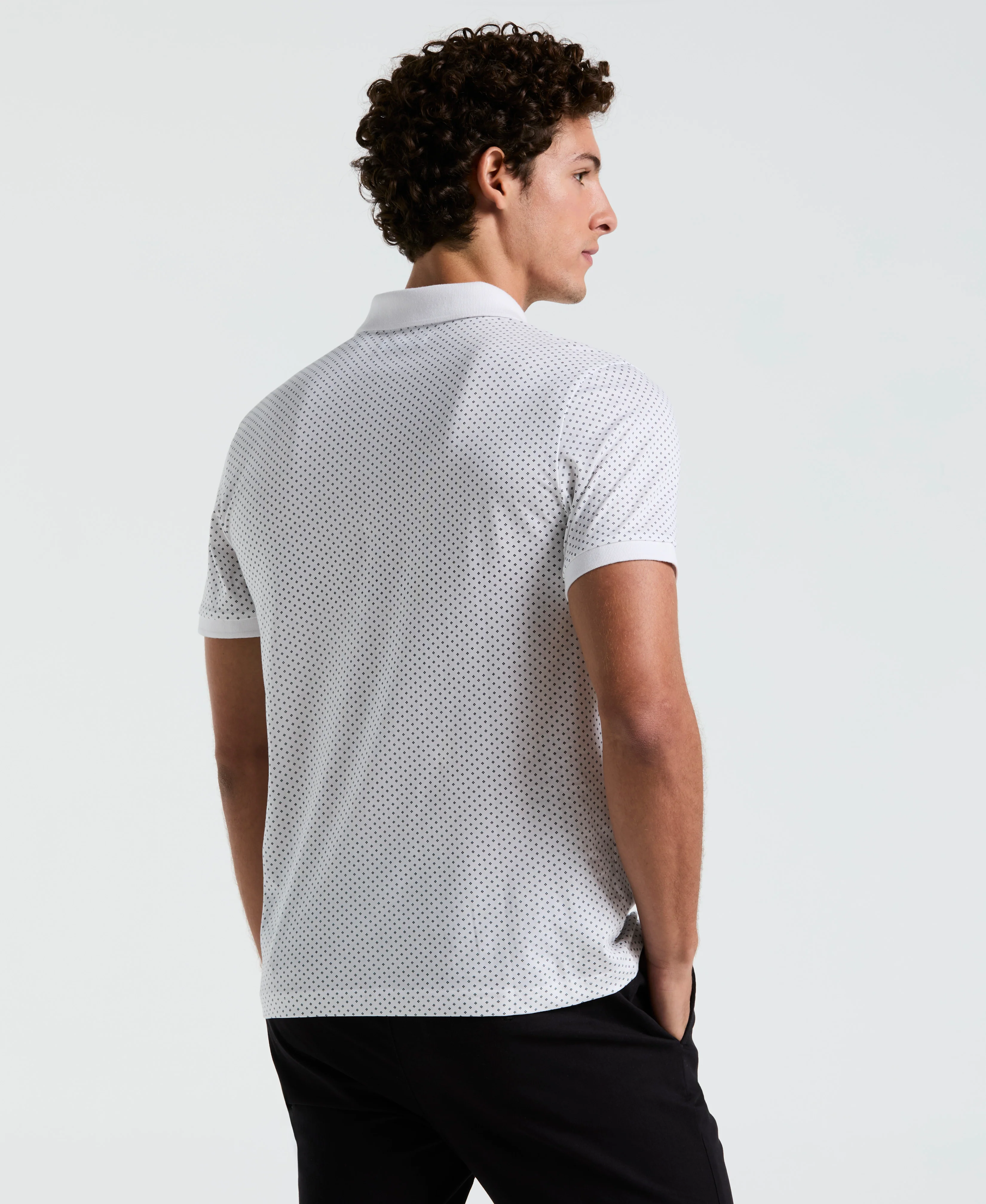 All-Over Diamond Ditsy Print Polo - Image 10