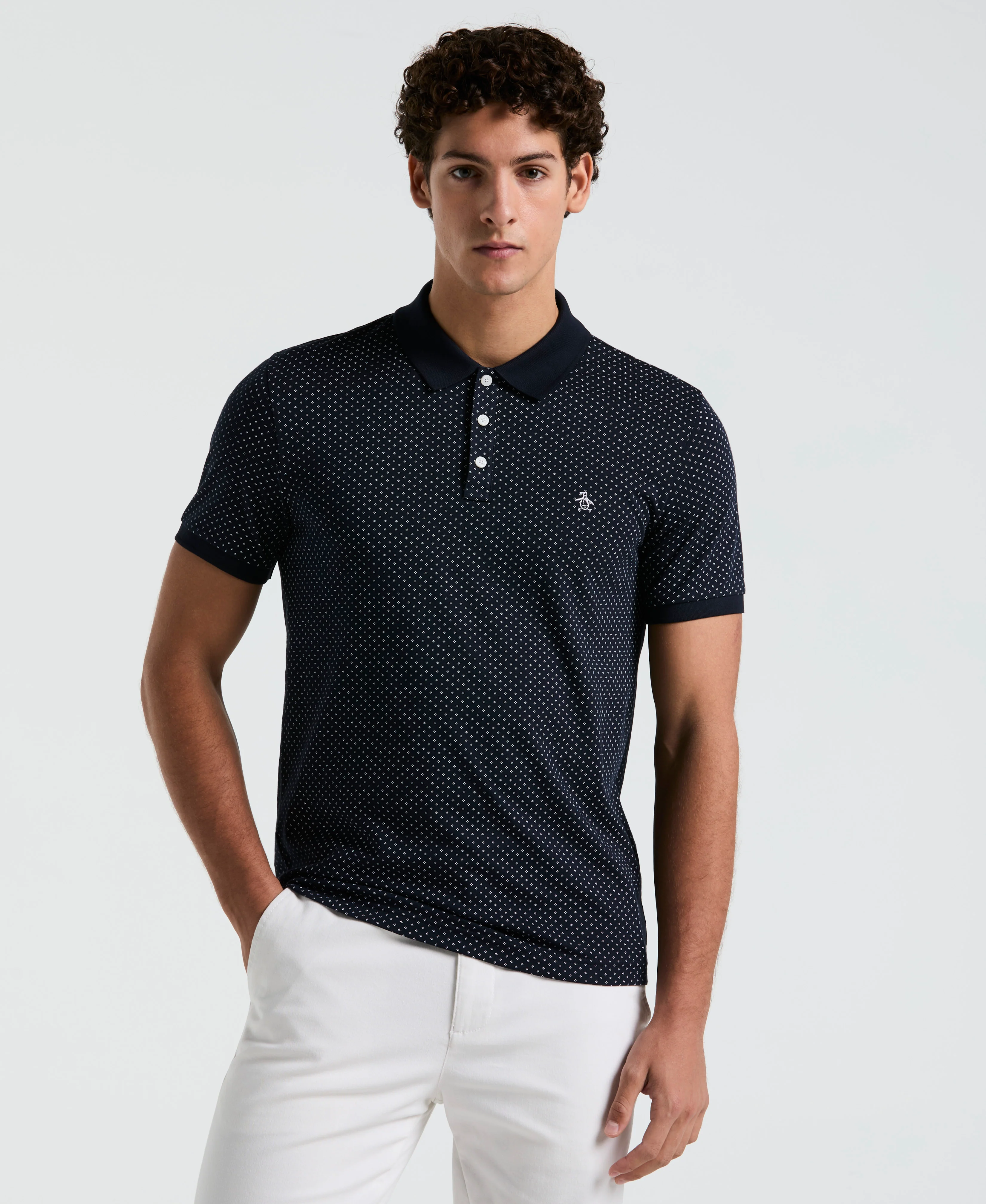 All-Over Diamond Ditsy Print Polo - Image 13