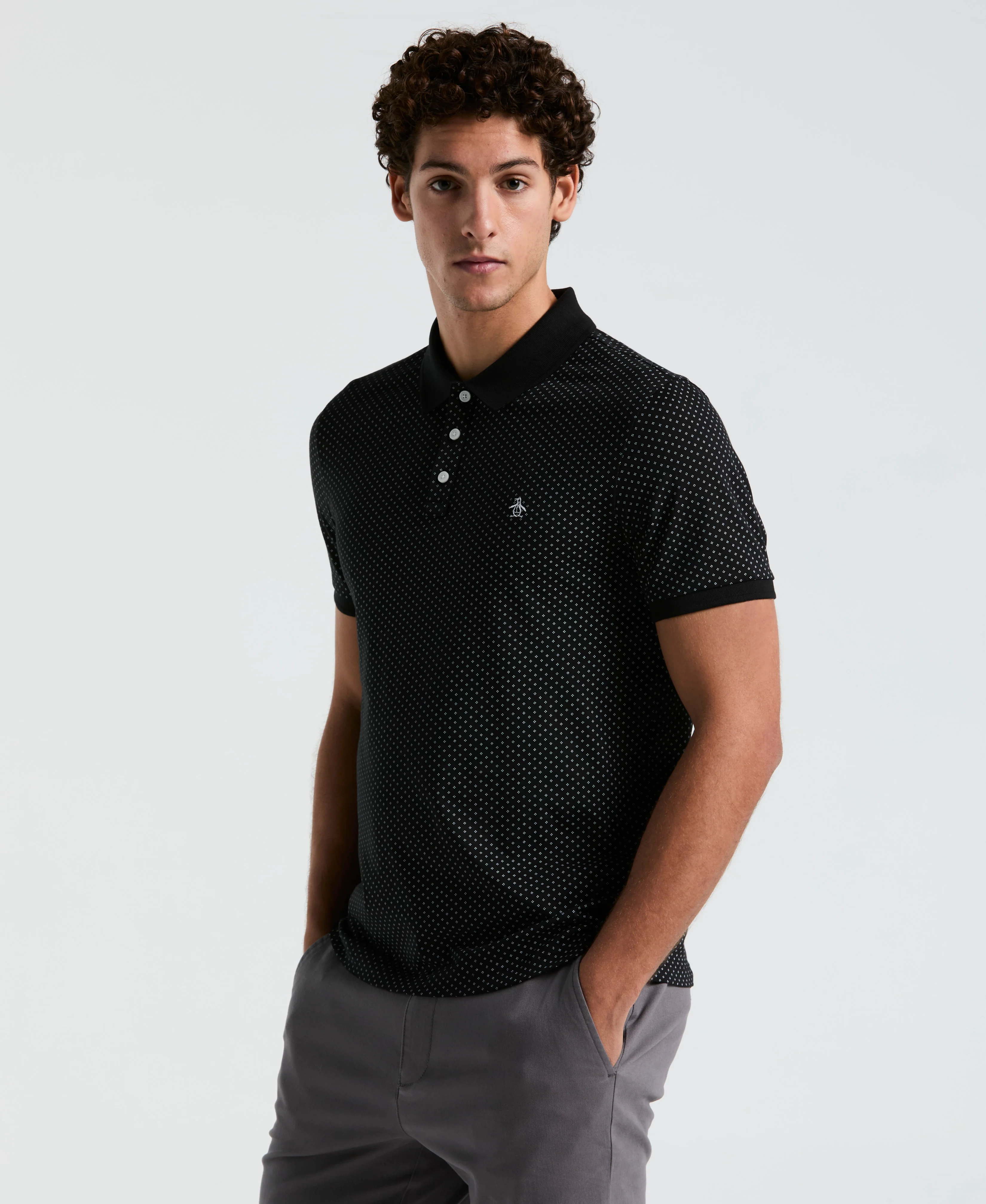 All-Over Diamond Ditsy Print Polo - Image 17