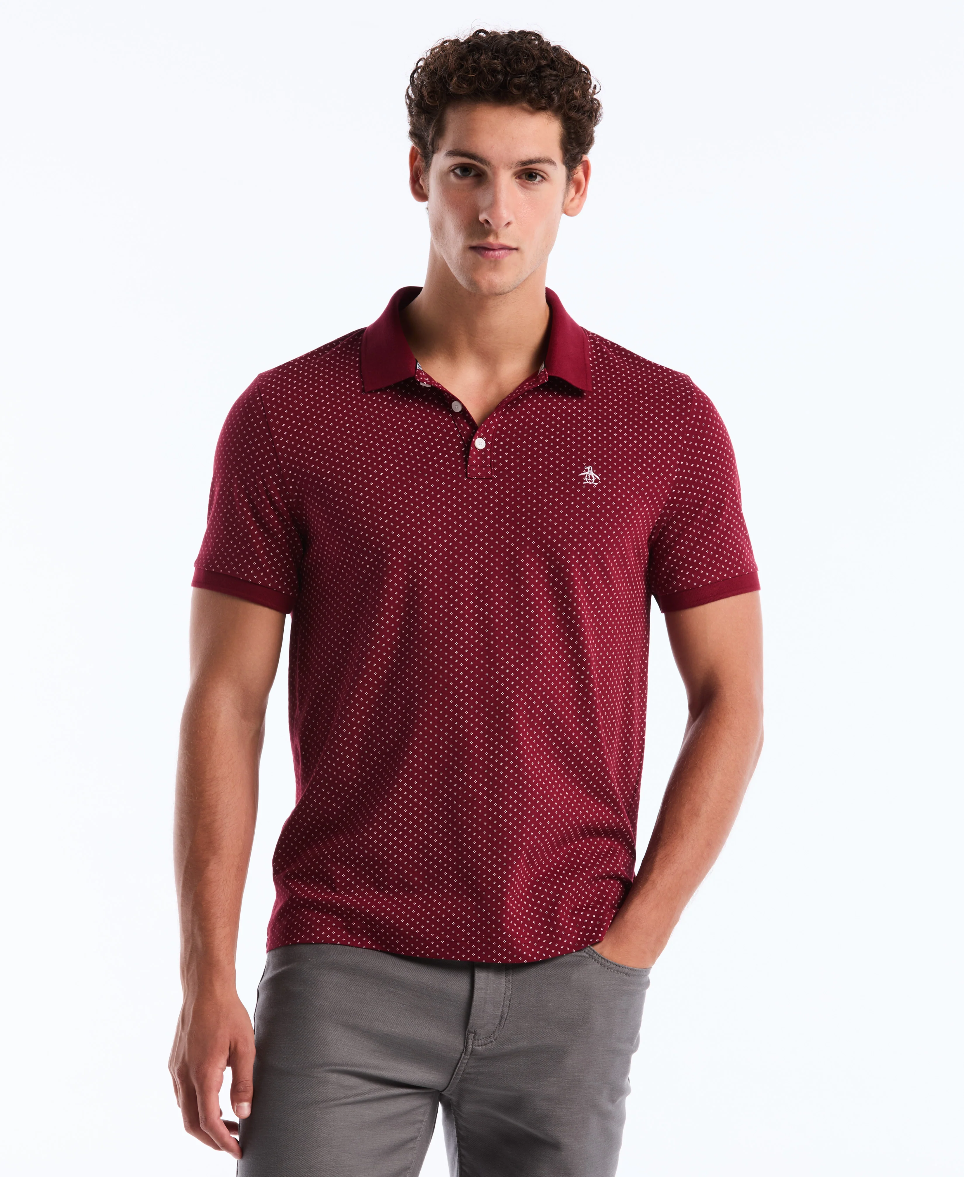 All-Over Diamond Ditsy Print Polo - Image 21