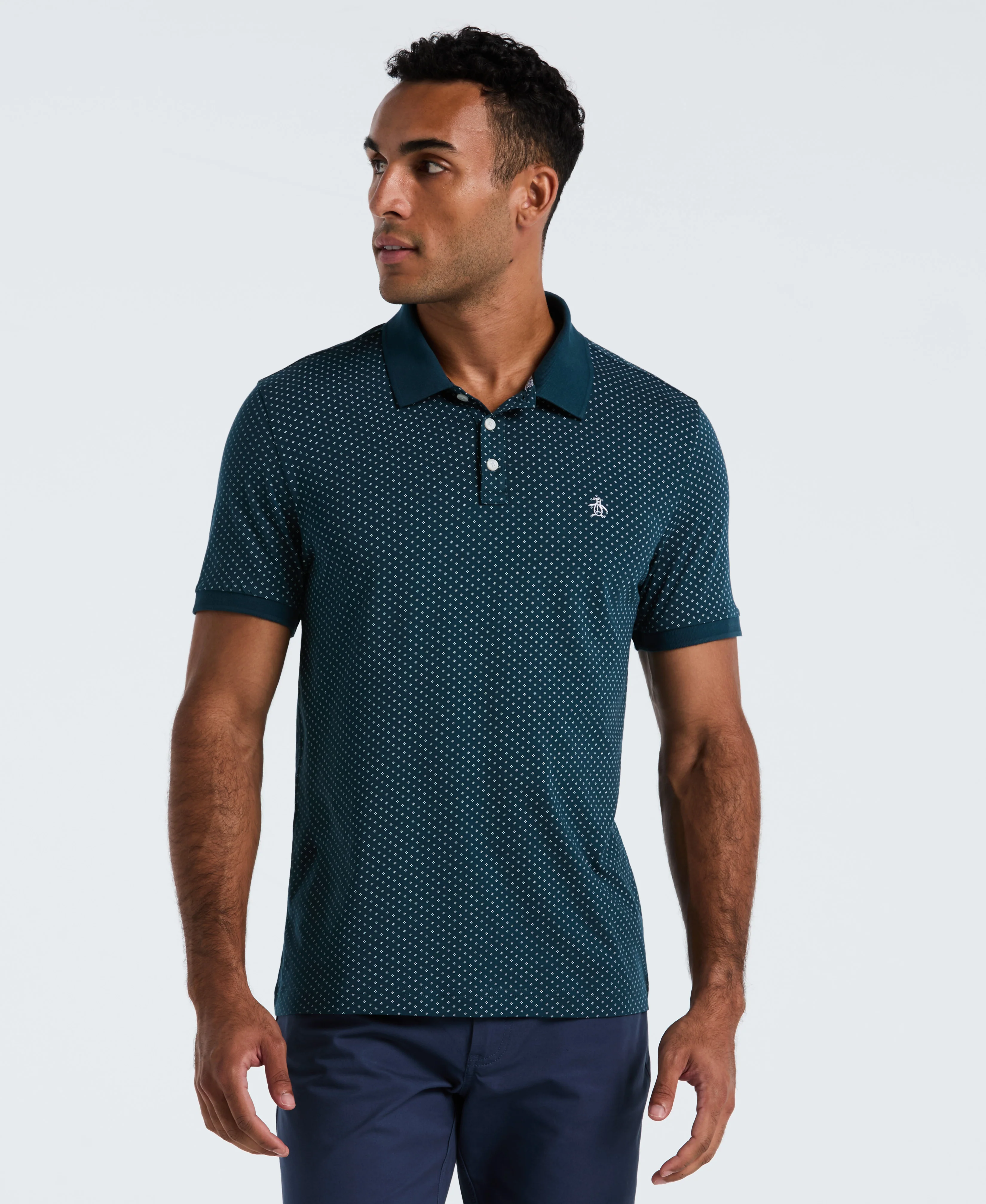 All-Over Diamond Ditsy Print Polo - Image 25