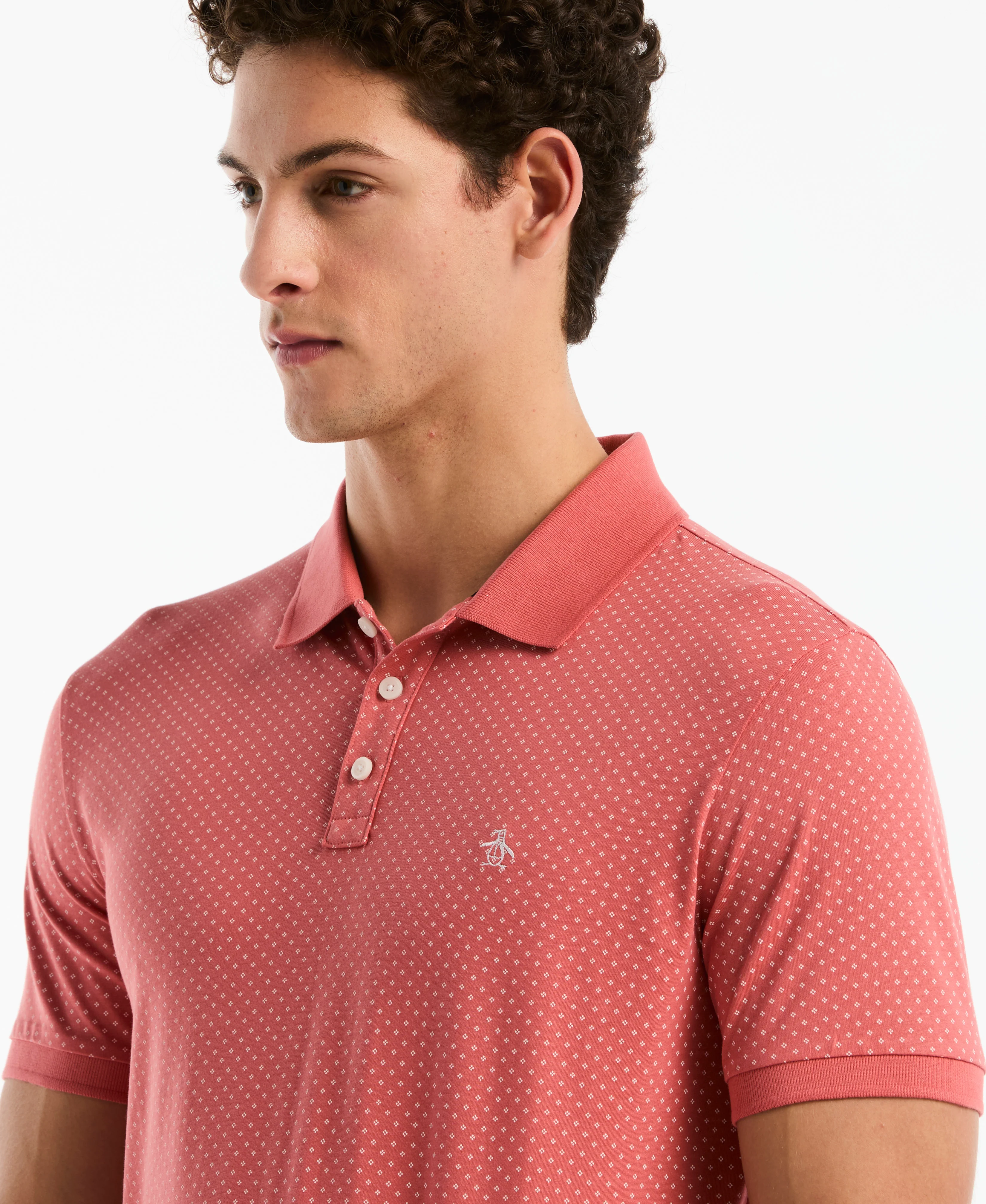 All-Over Diamond Ditsy Print Polo - Image 3