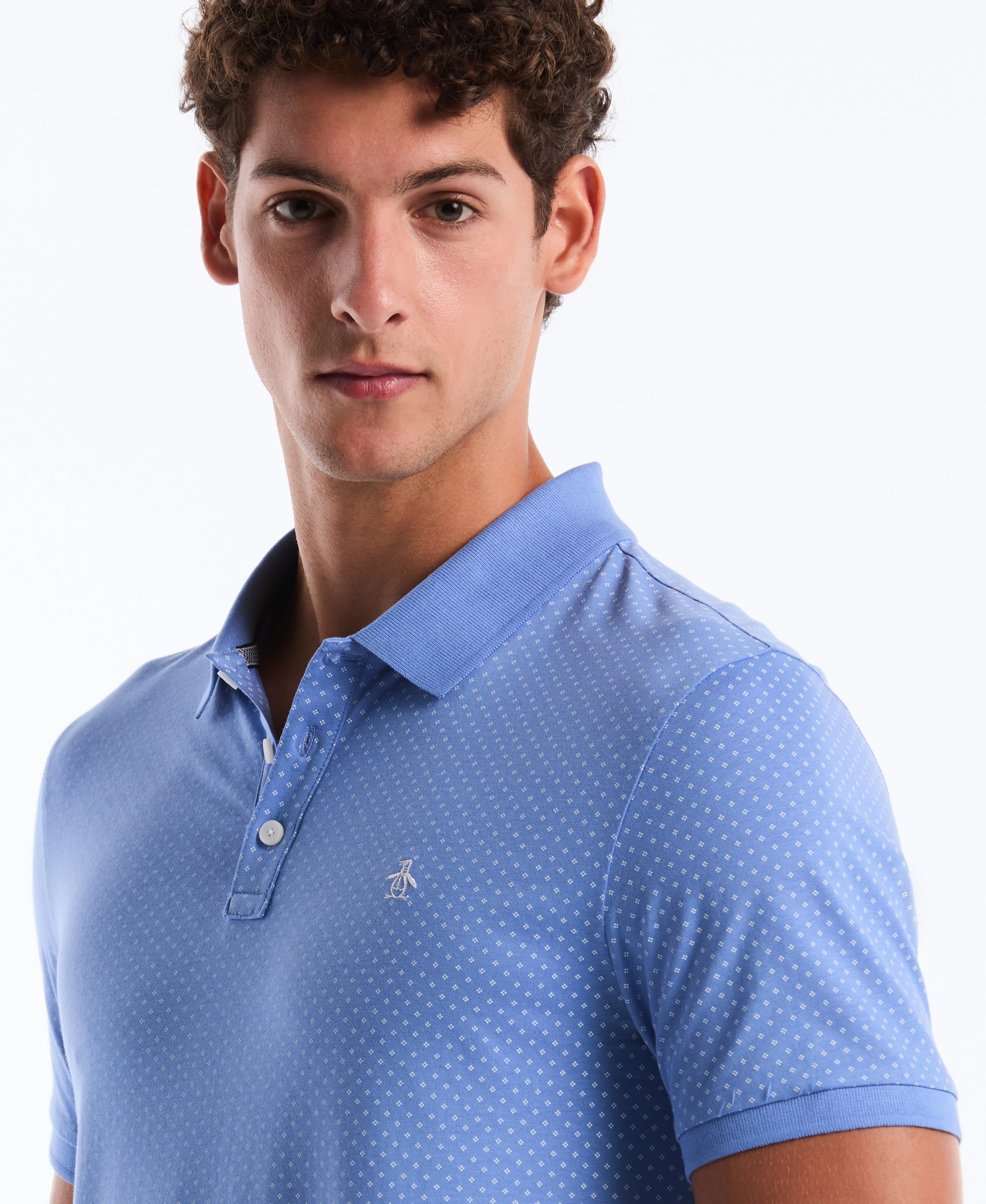 All-Over Diamond Ditsy Print Polo - Image 34