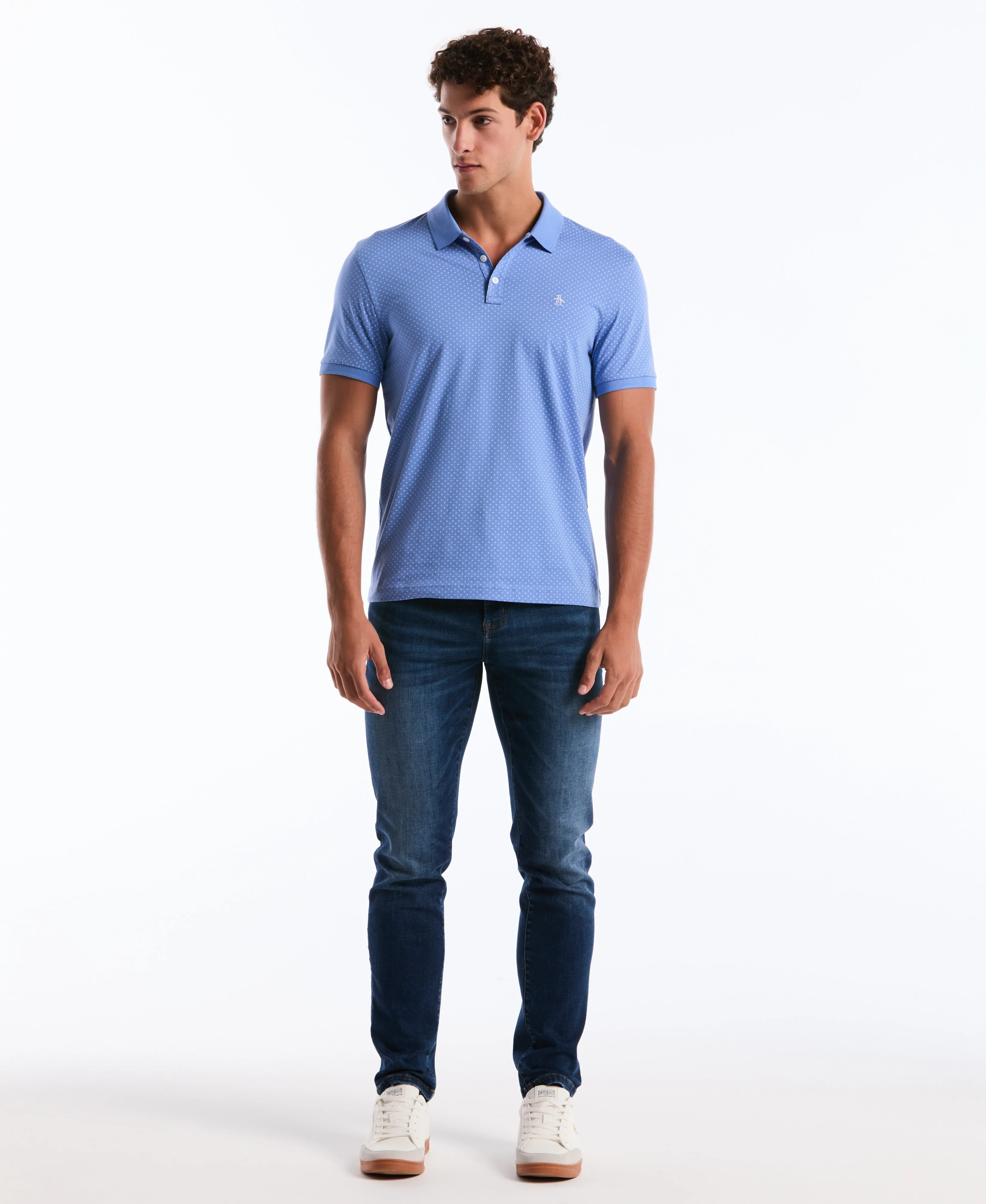 All-Over Diamond Ditsy Print Polo - Image 35