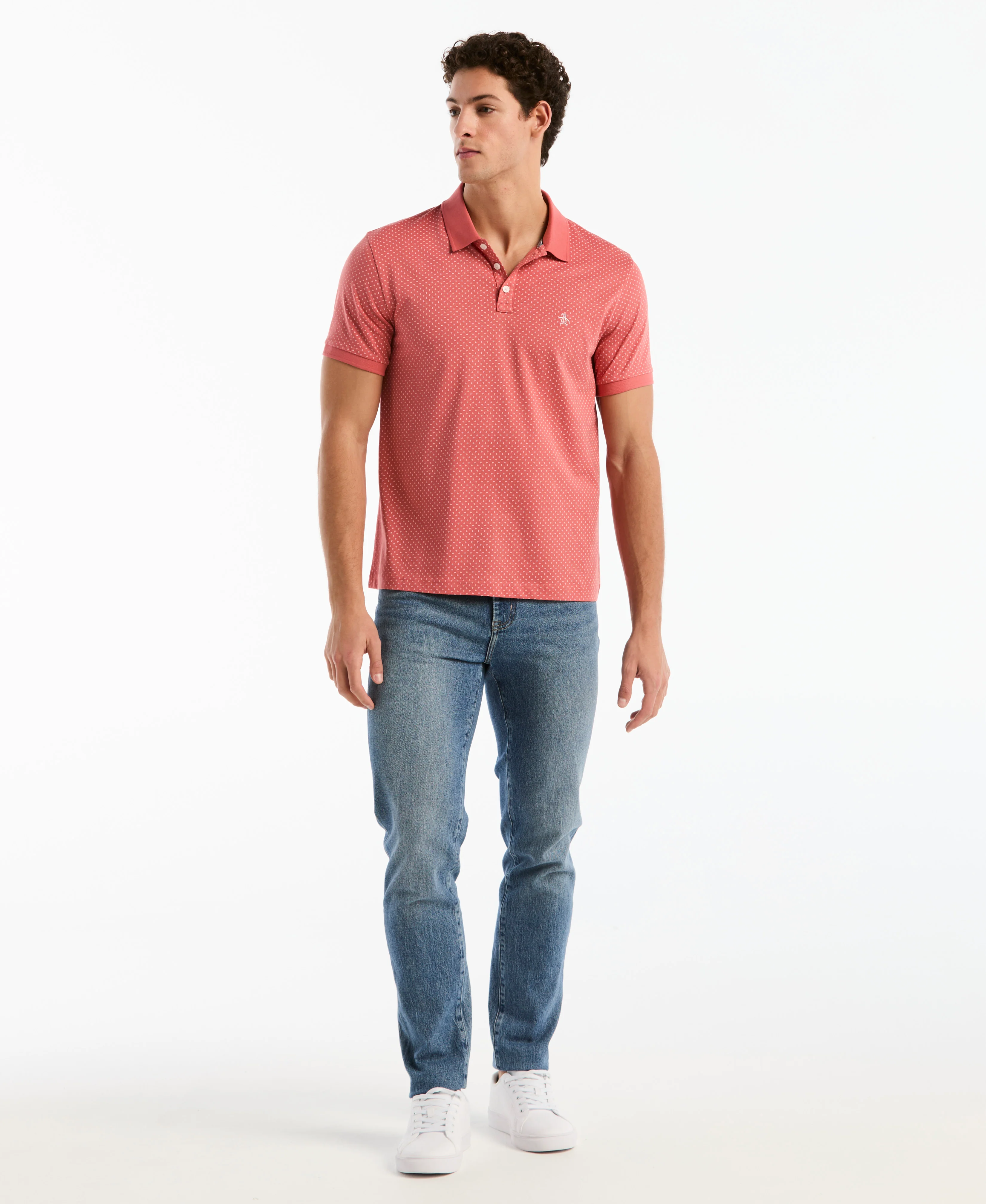 All-Over Diamond Ditsy Print Polo - Image 4