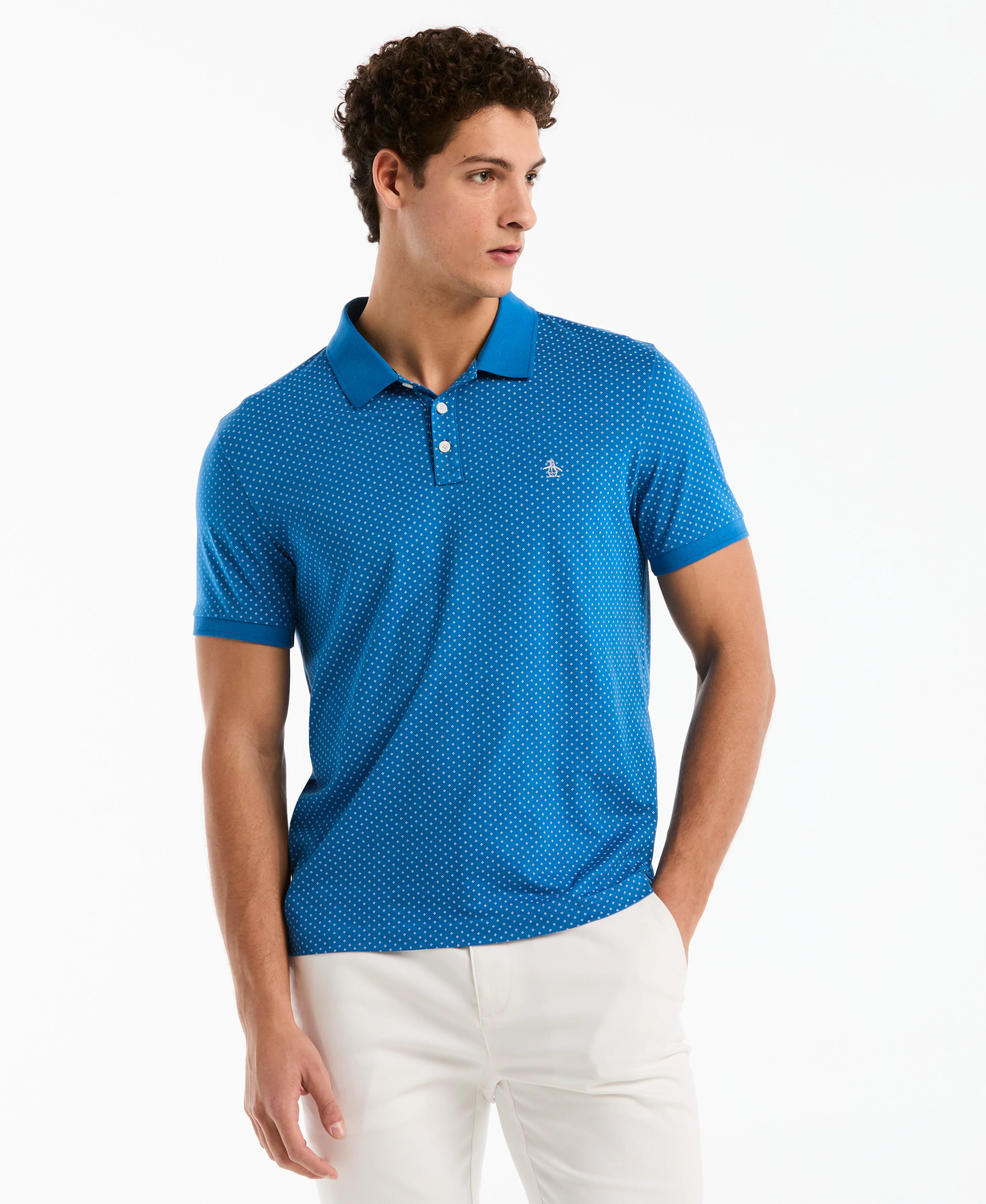 All-Over Diamond Ditsy Print Polo - Image 5