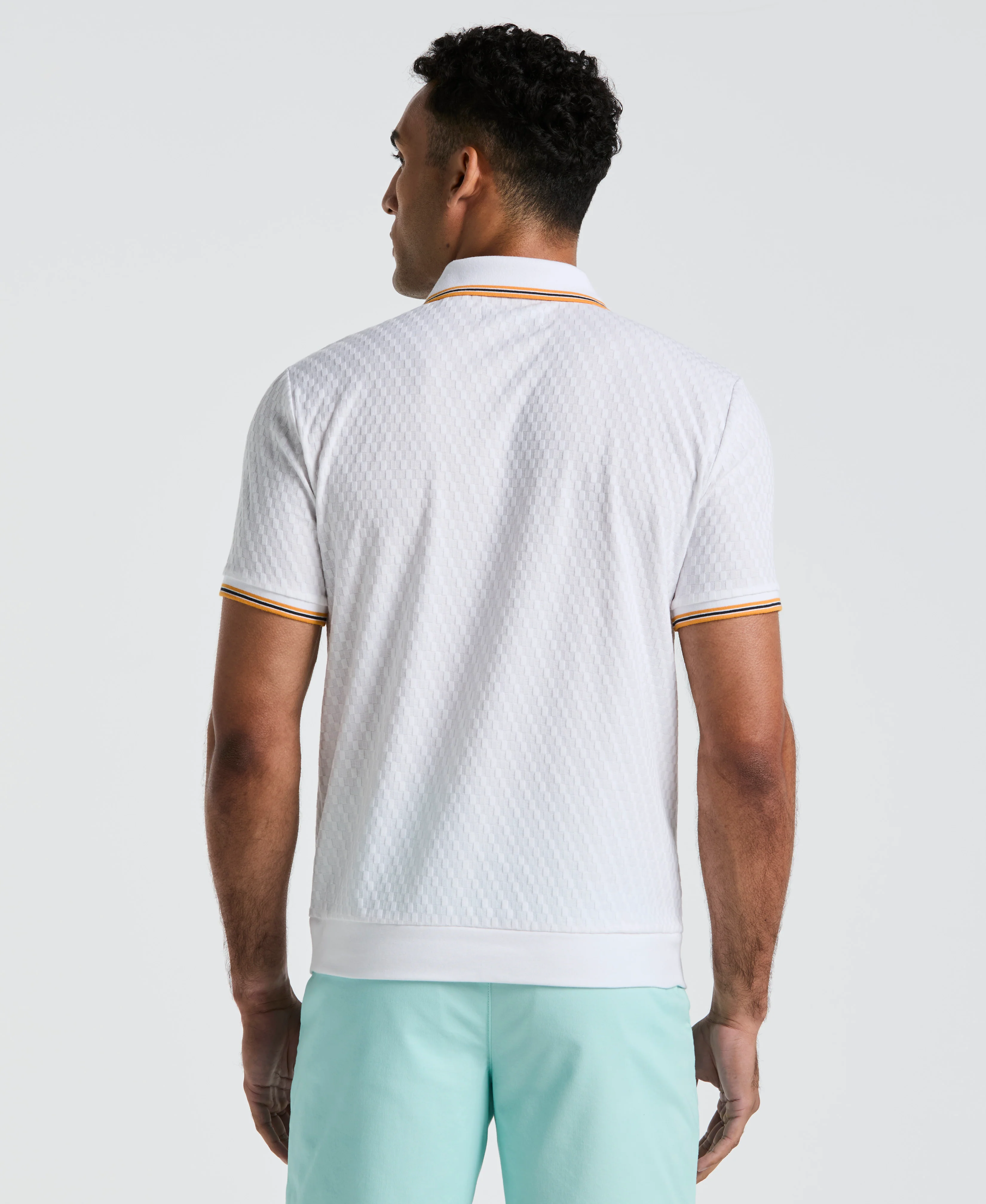 All-Over Jacquard Johnny Collar Polo - Image 2