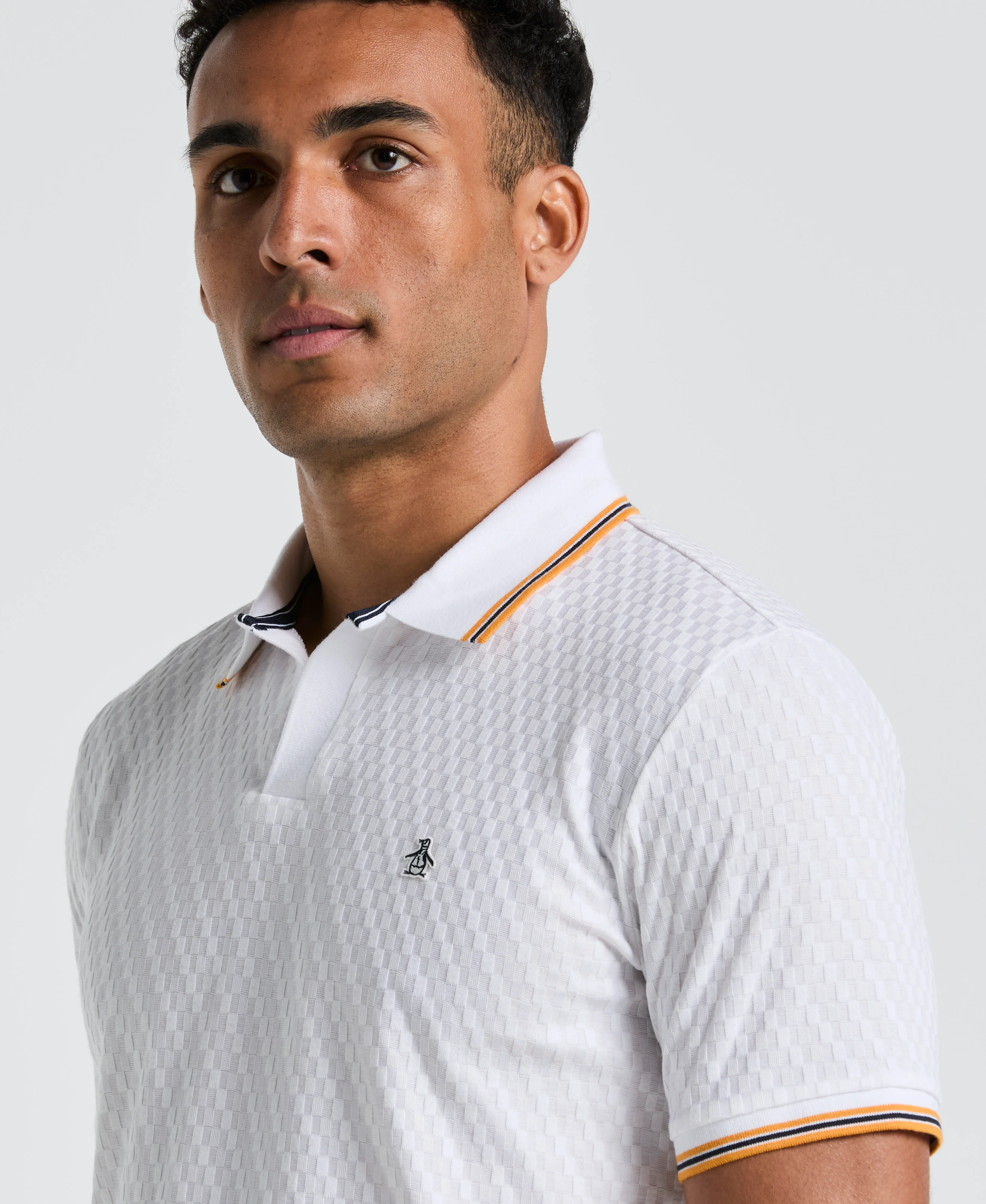 All-Over Jacquard Johnny Collar Polo - Image 3