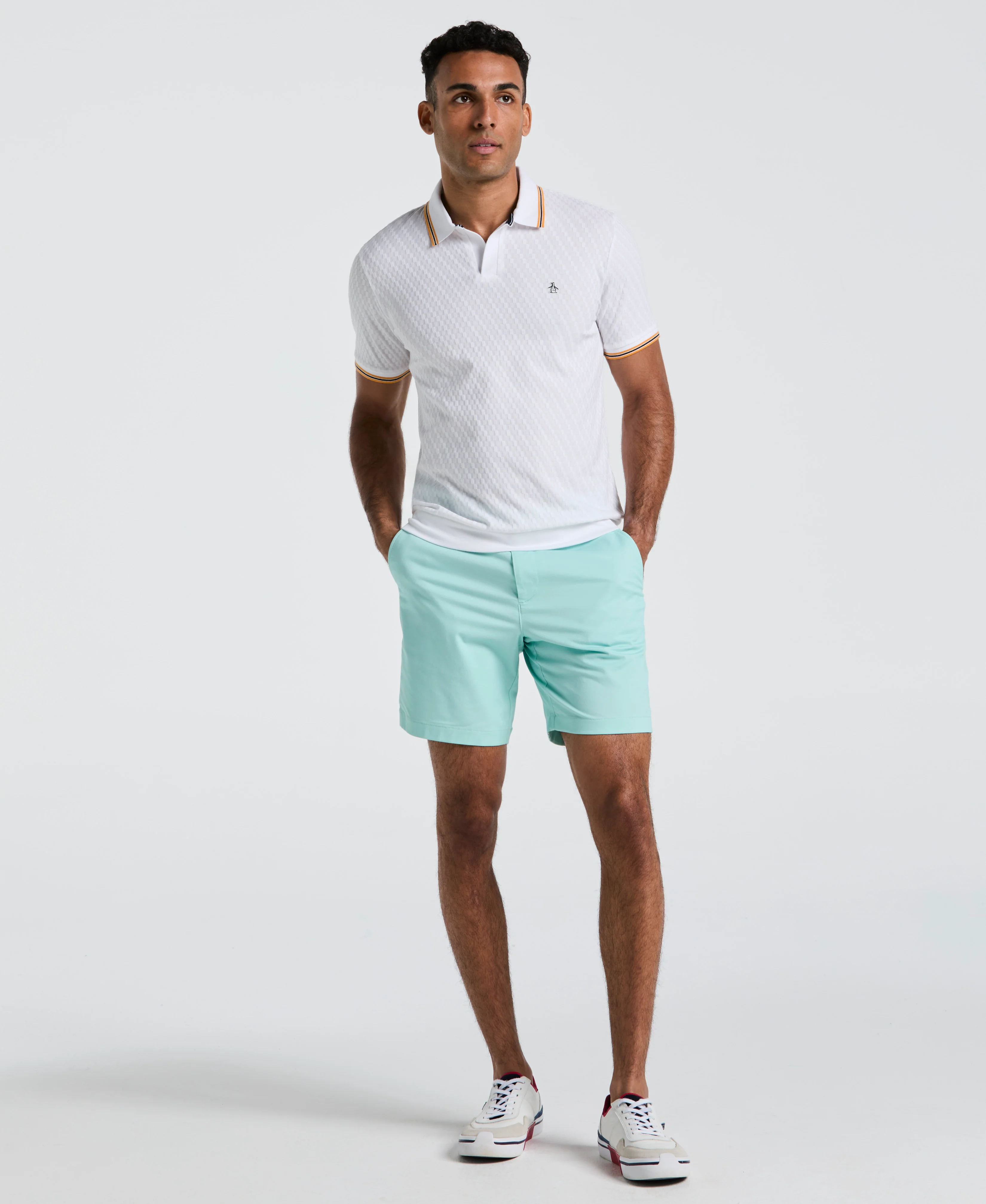 All-Over Jacquard Johnny Collar Polo - Image 4