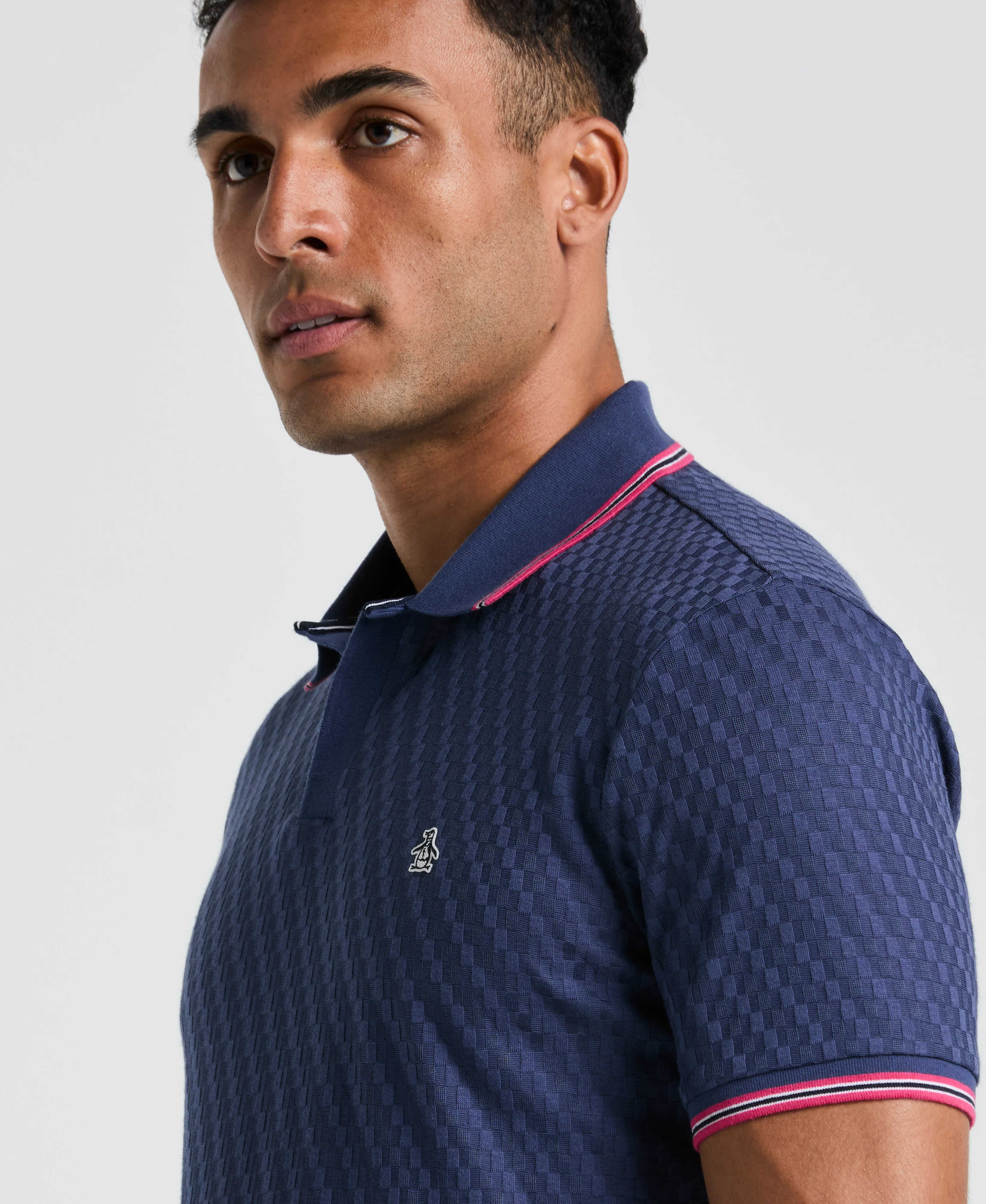 All-Over Jacquard Johnny Collar Polo - Image 7