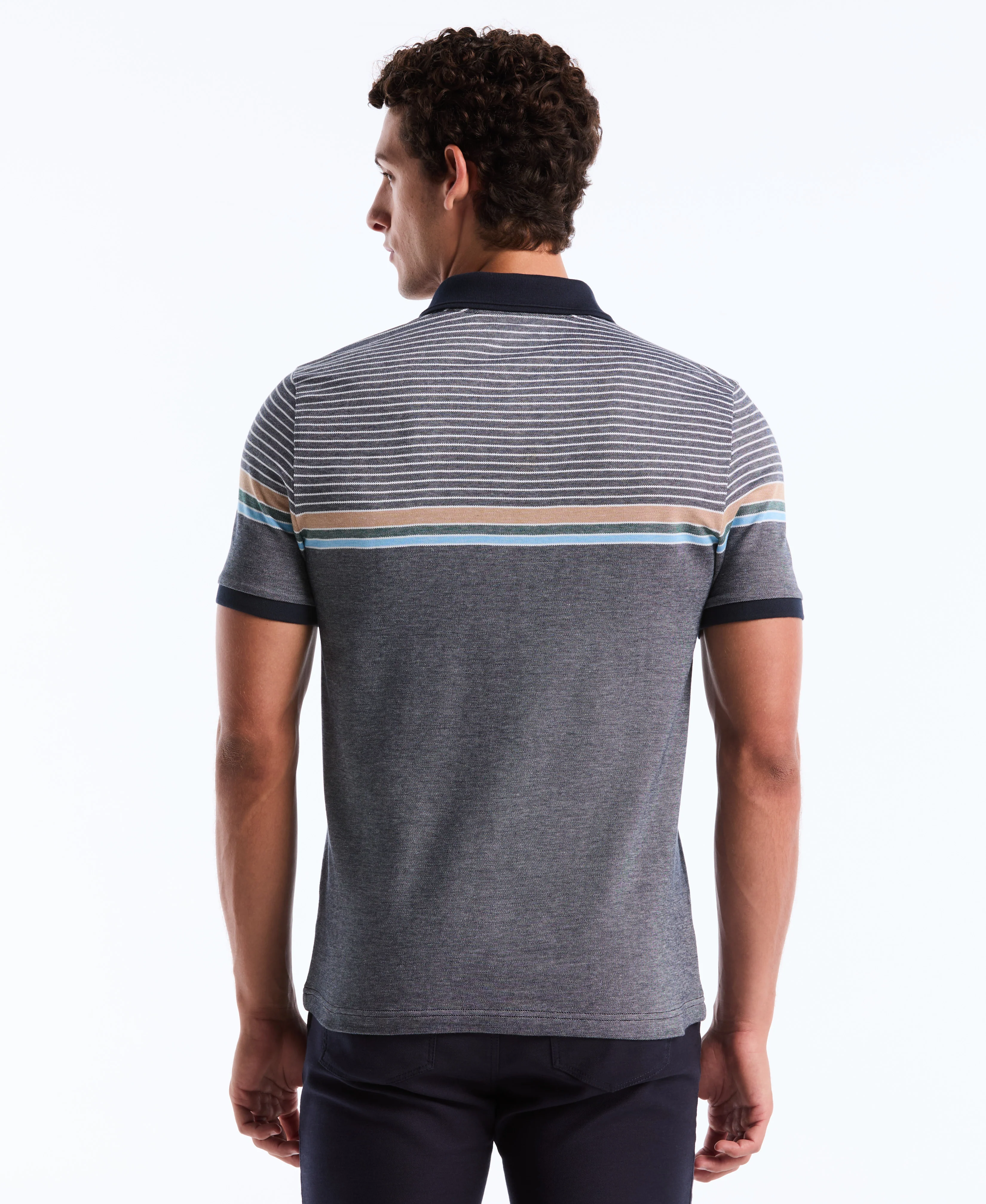 Birdseye Chest Stripe Polo - Image 2