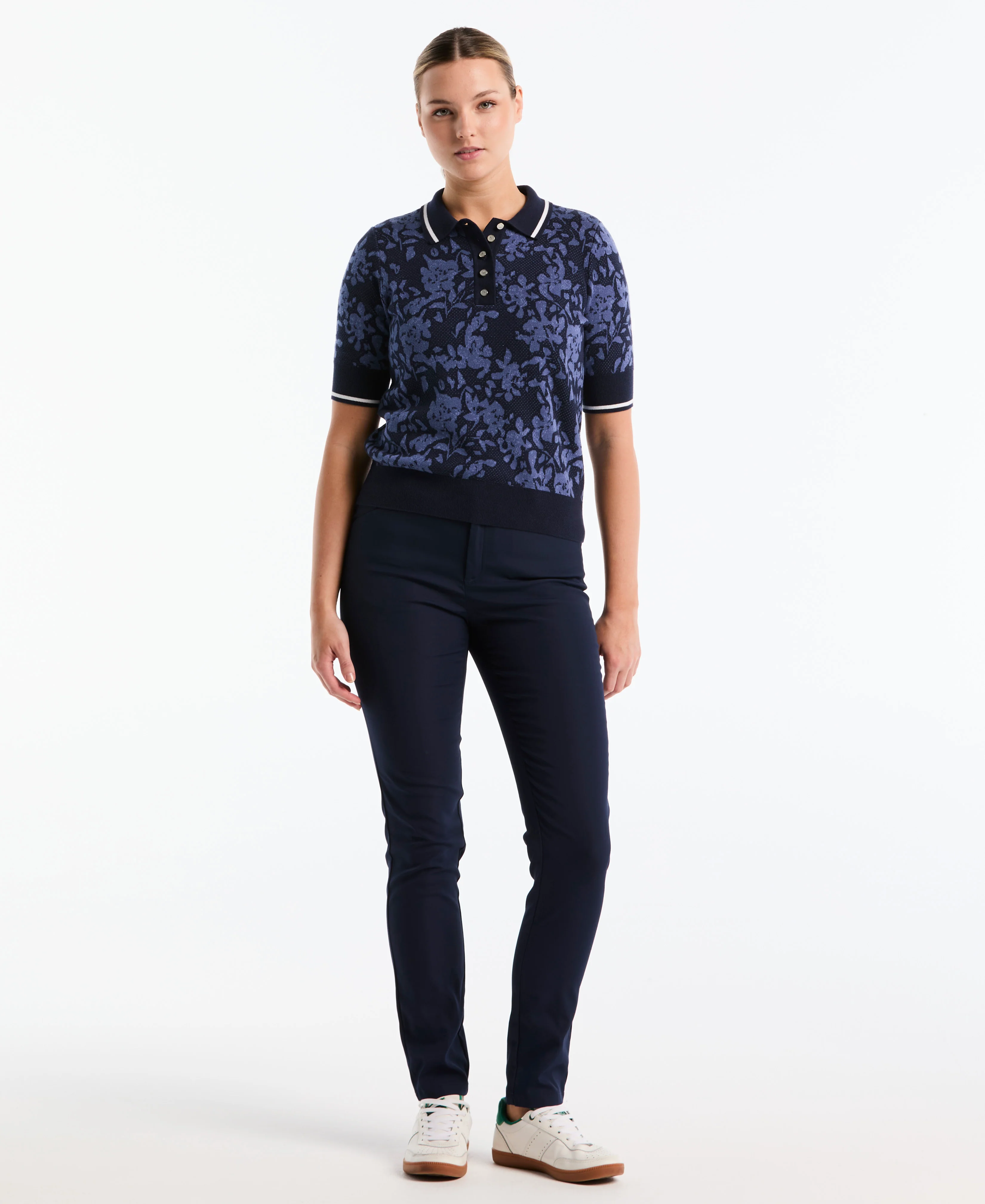 Women's Botanical Jacquard Golf Sweater Polo - Image 5