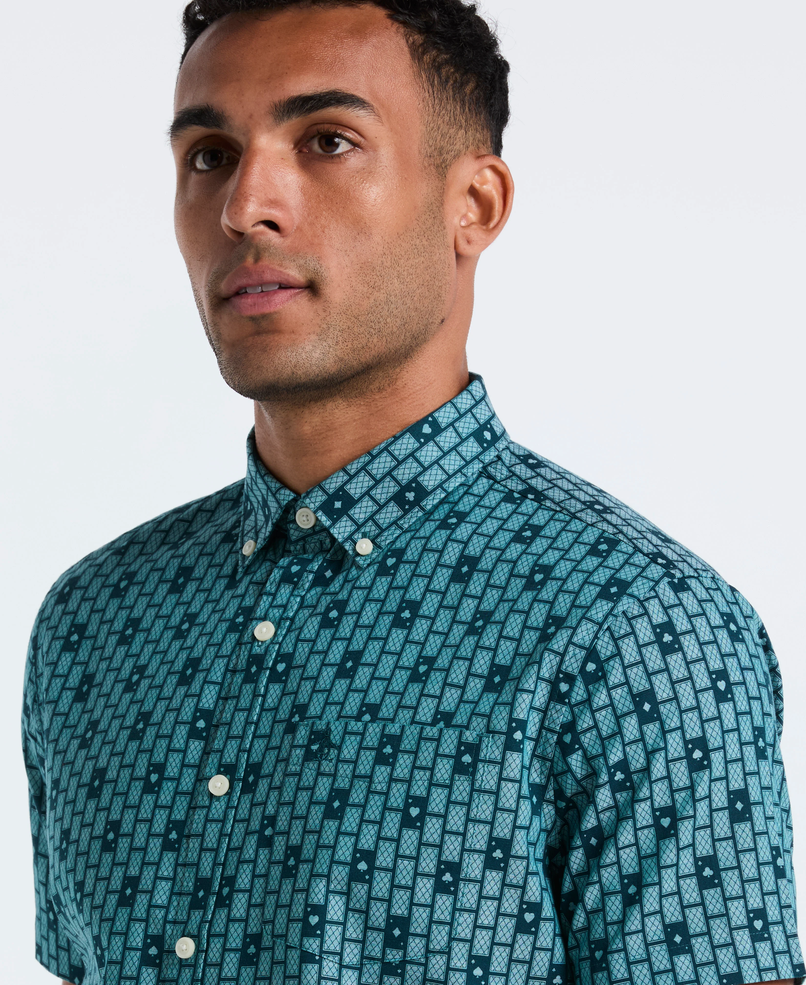 Cards Print Chambray Shirt - Image 3