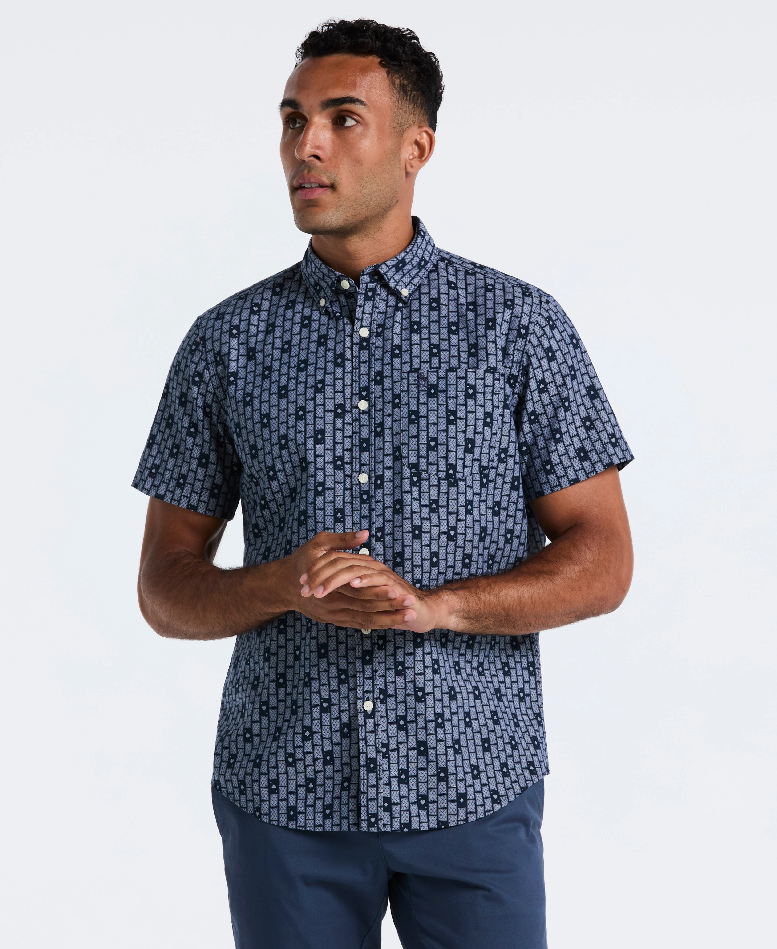 Cards Print Chambray Shirt - Image 5