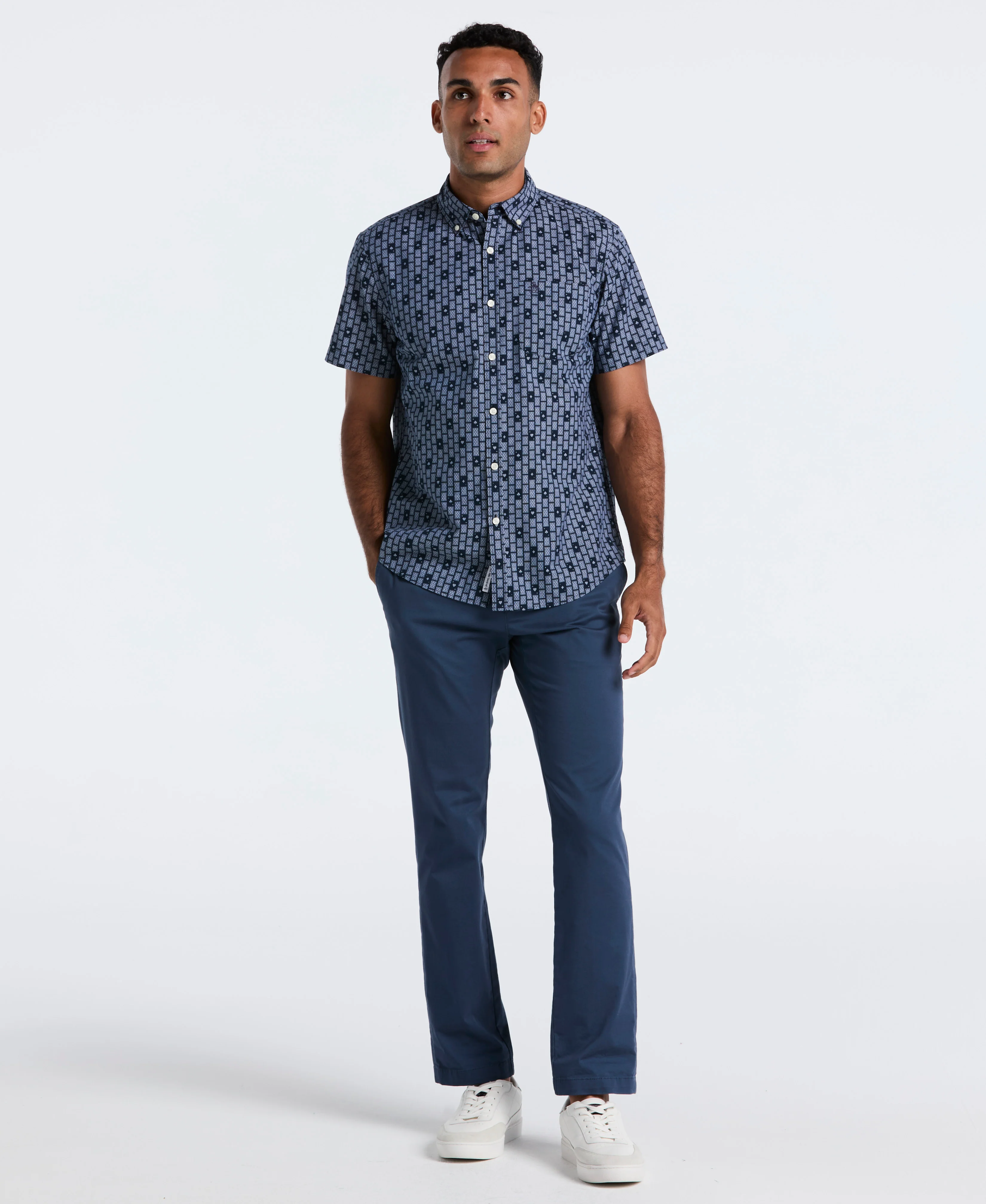 Cards Print Chambray Shirt - Image 8