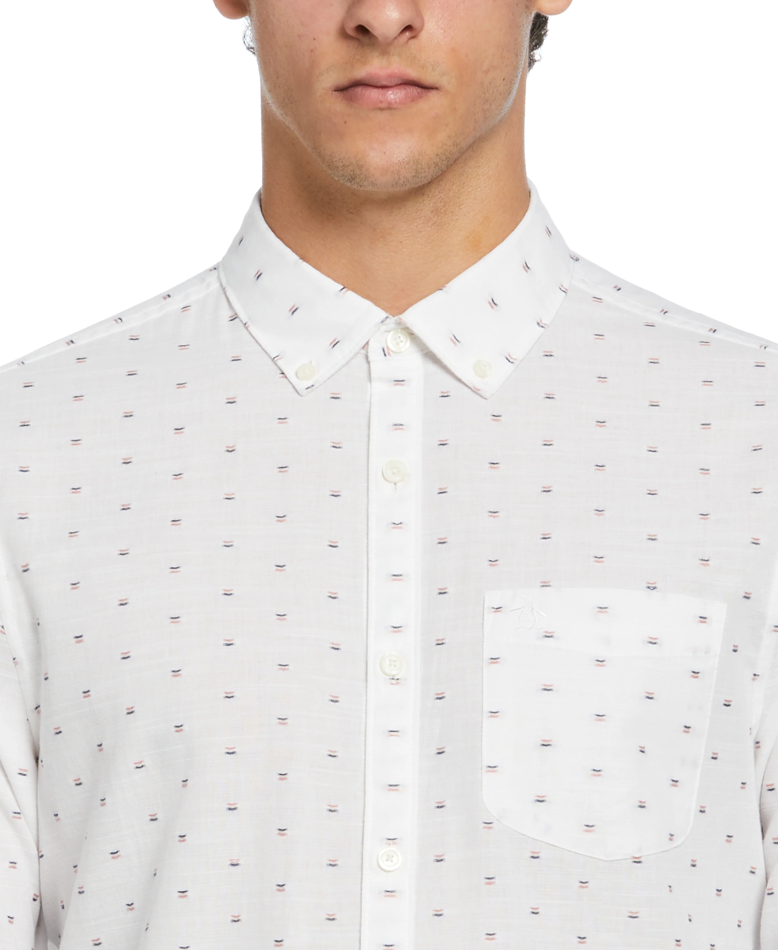 Chambray Dobby Long Sleeve Shirt - Image 3