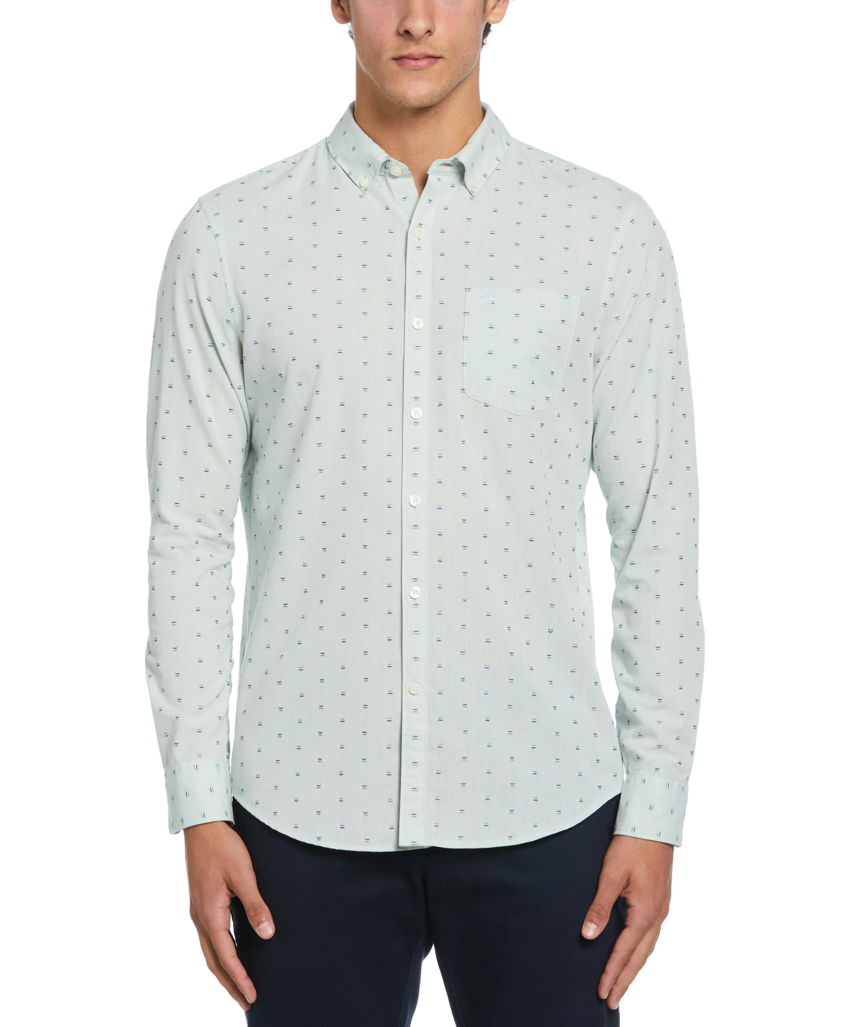 Chambray Dobby Long Sleeve Shirt - Image 4
