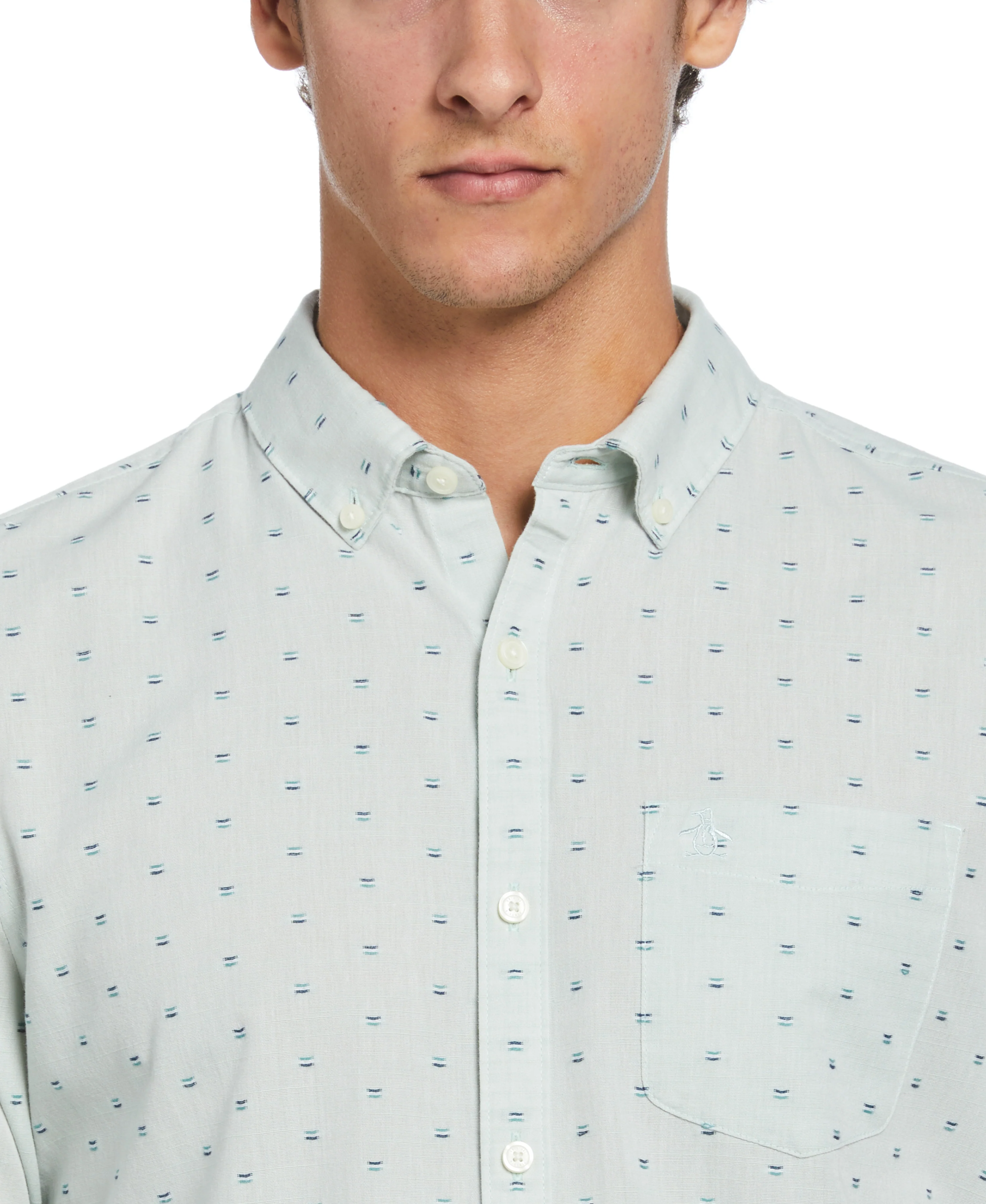 Chambray Dobby Long Sleeve Shirt - Image 6