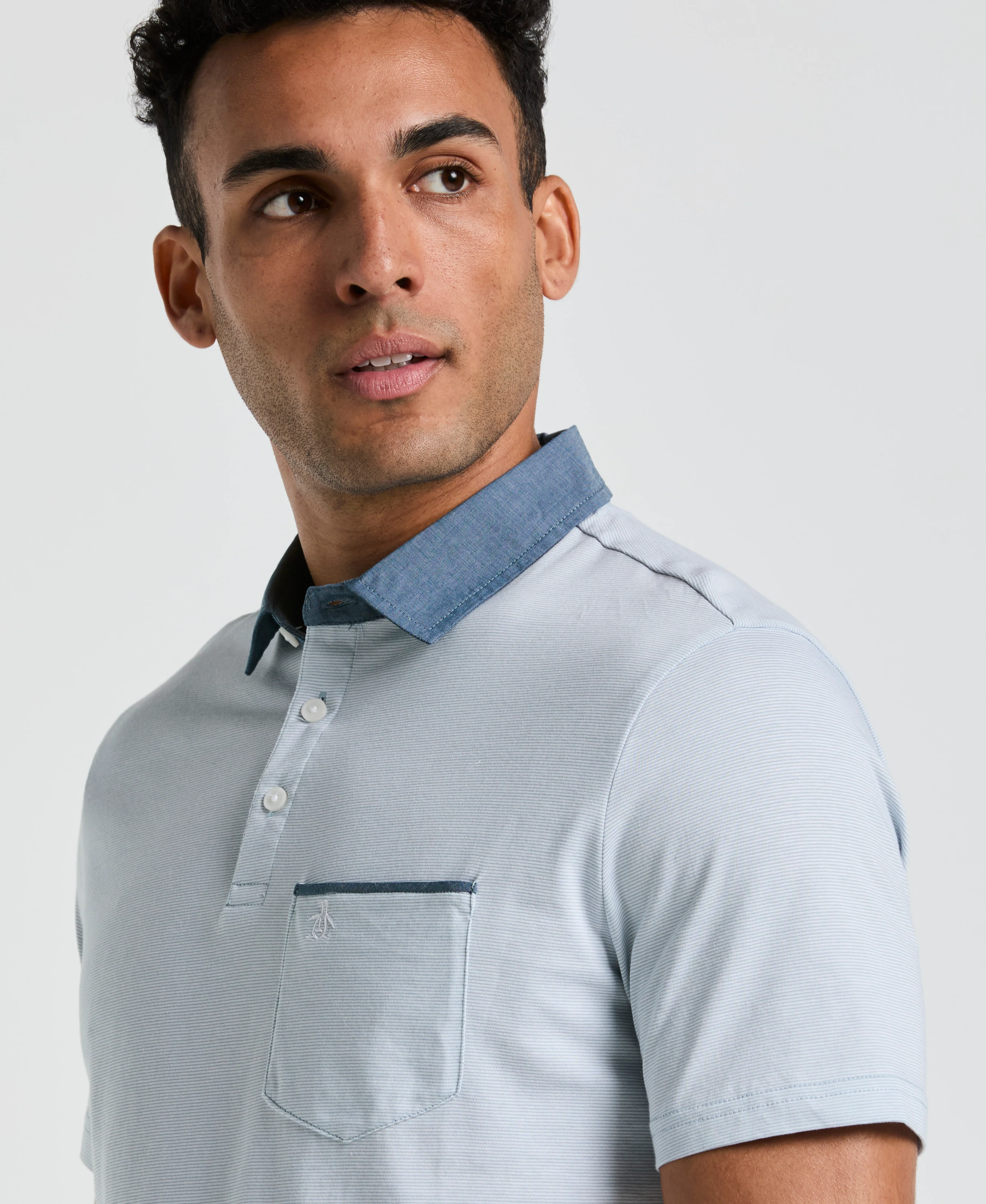 Chambray Stripe Polo - Image 3