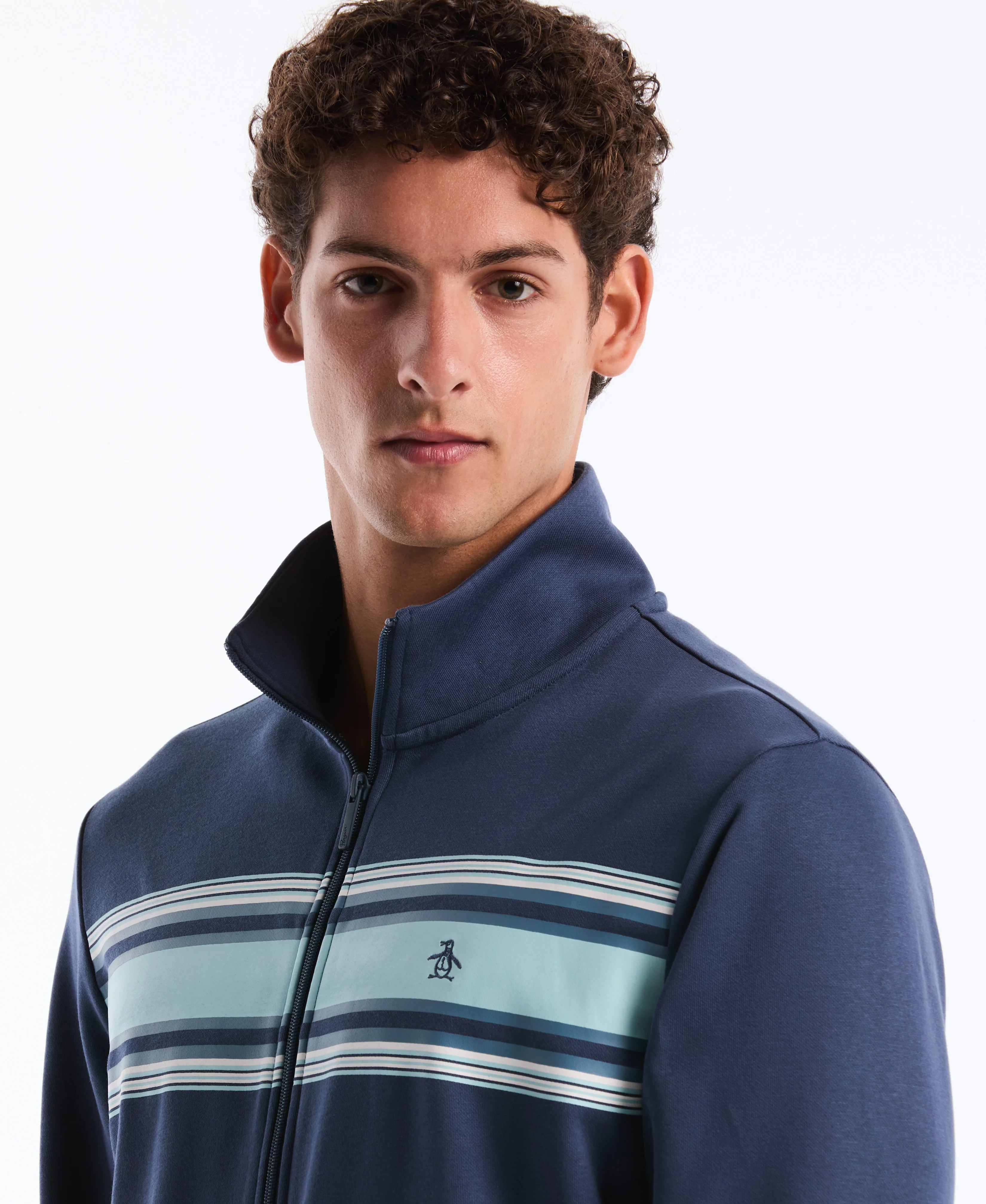 Chest Striped Fleece Track Jacket - Image 3