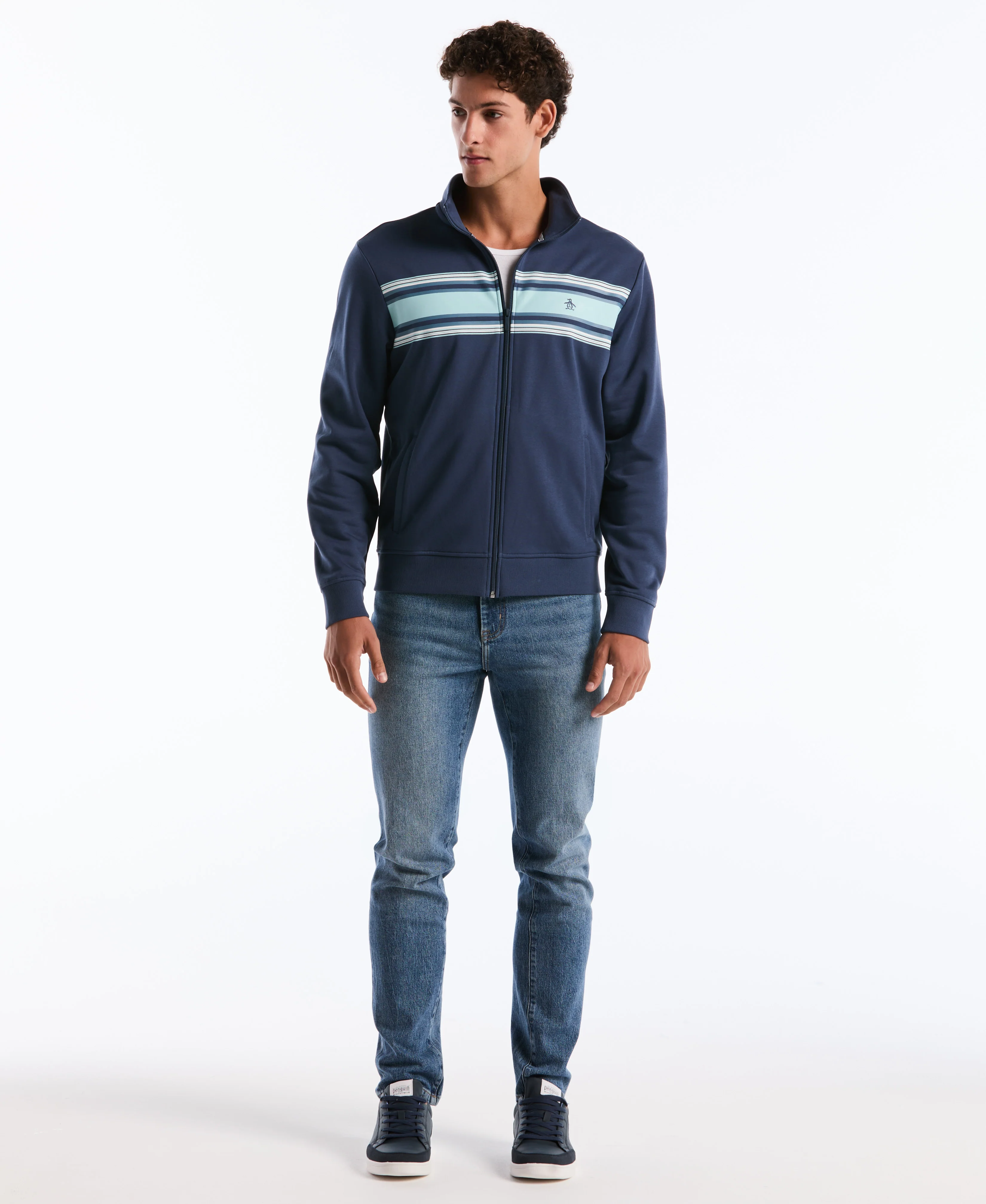 Chest Striped Fleece Track Jacket - Image 4