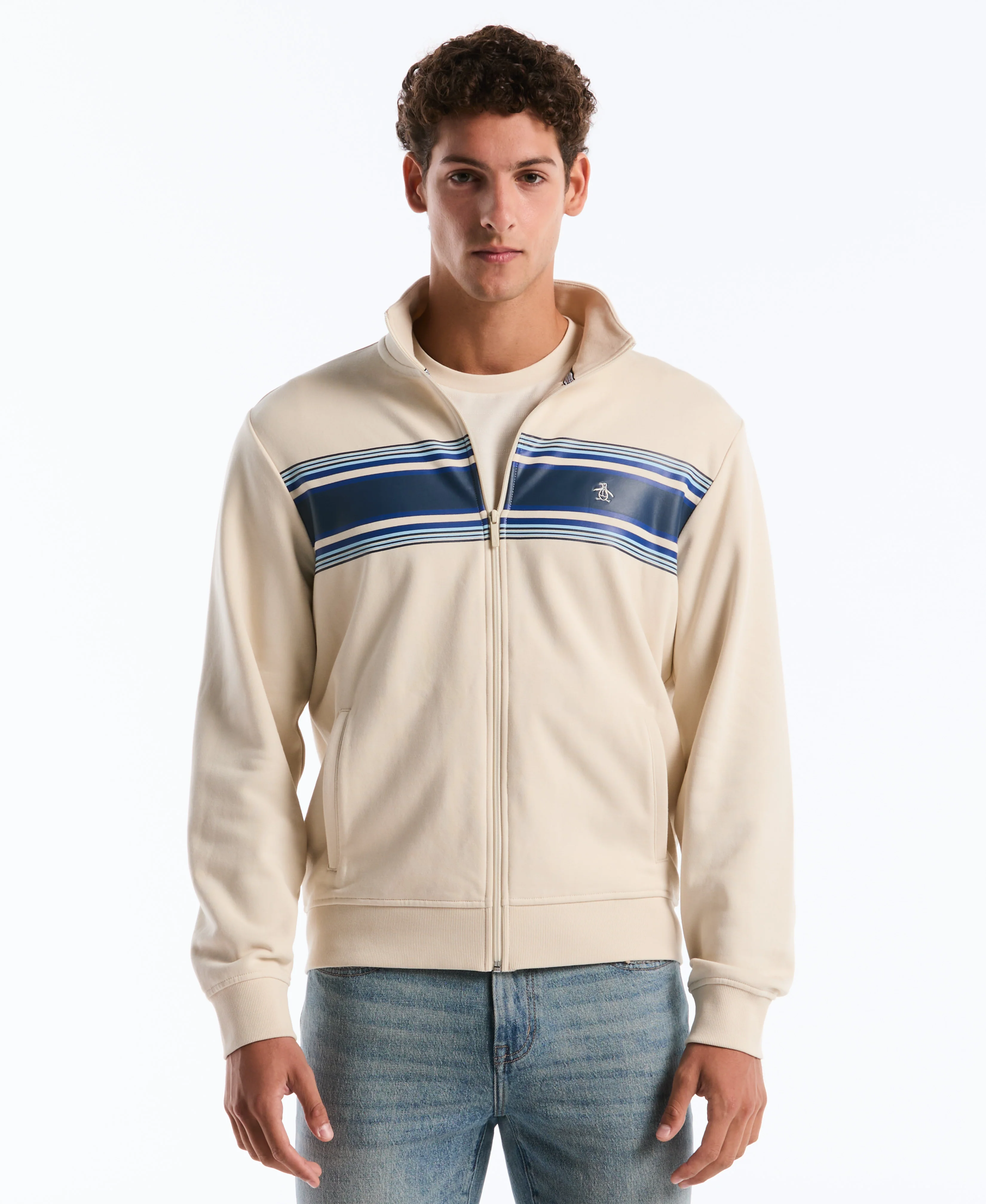 Chest Striped Fleece Track Jacket - Image 5