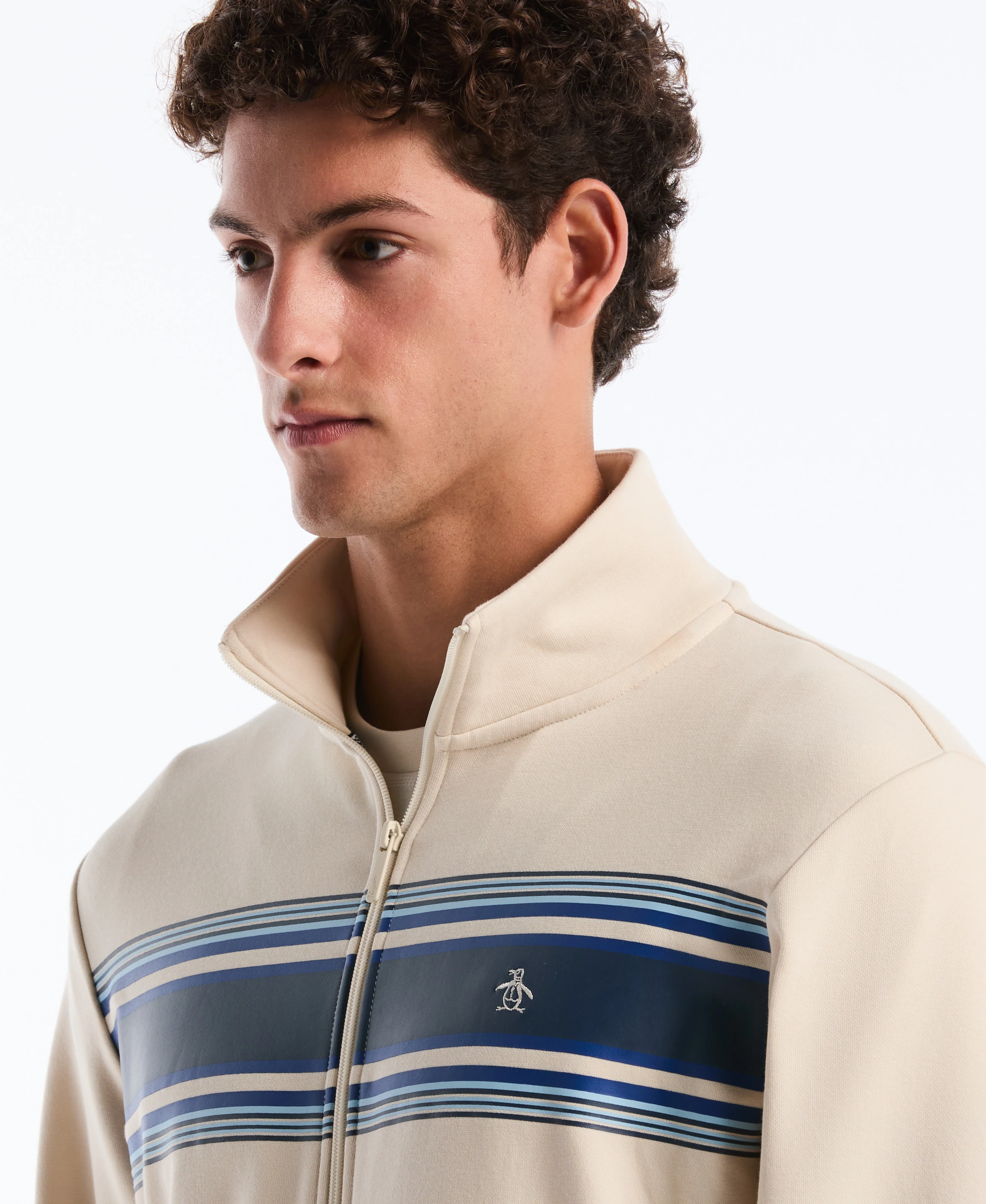 Chest Striped Fleece Track Jacket - Image 7