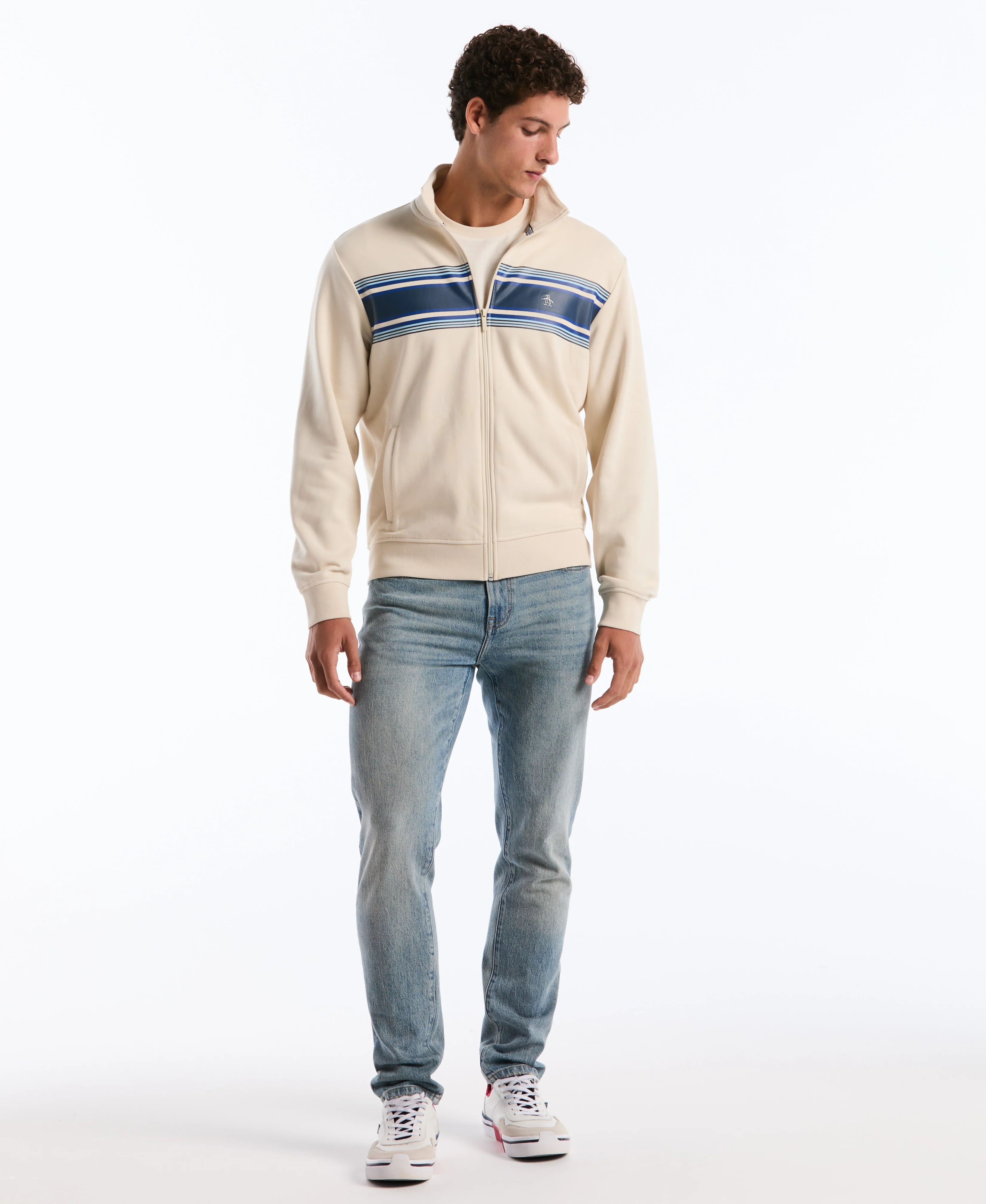Chest Striped Fleece Track Jacket - Image 8
