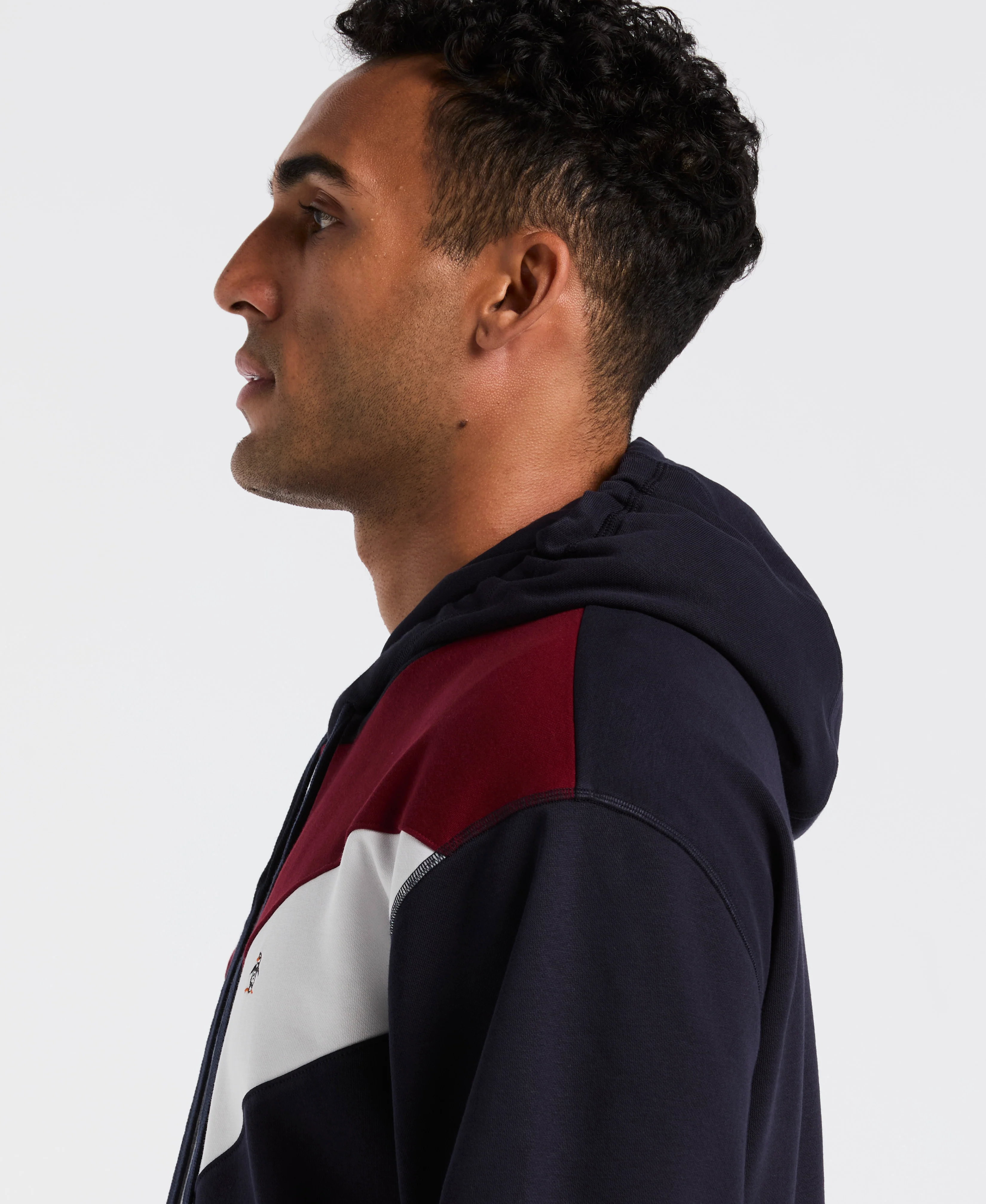 Chevron Color Block Fleece Hoodie - Image 3