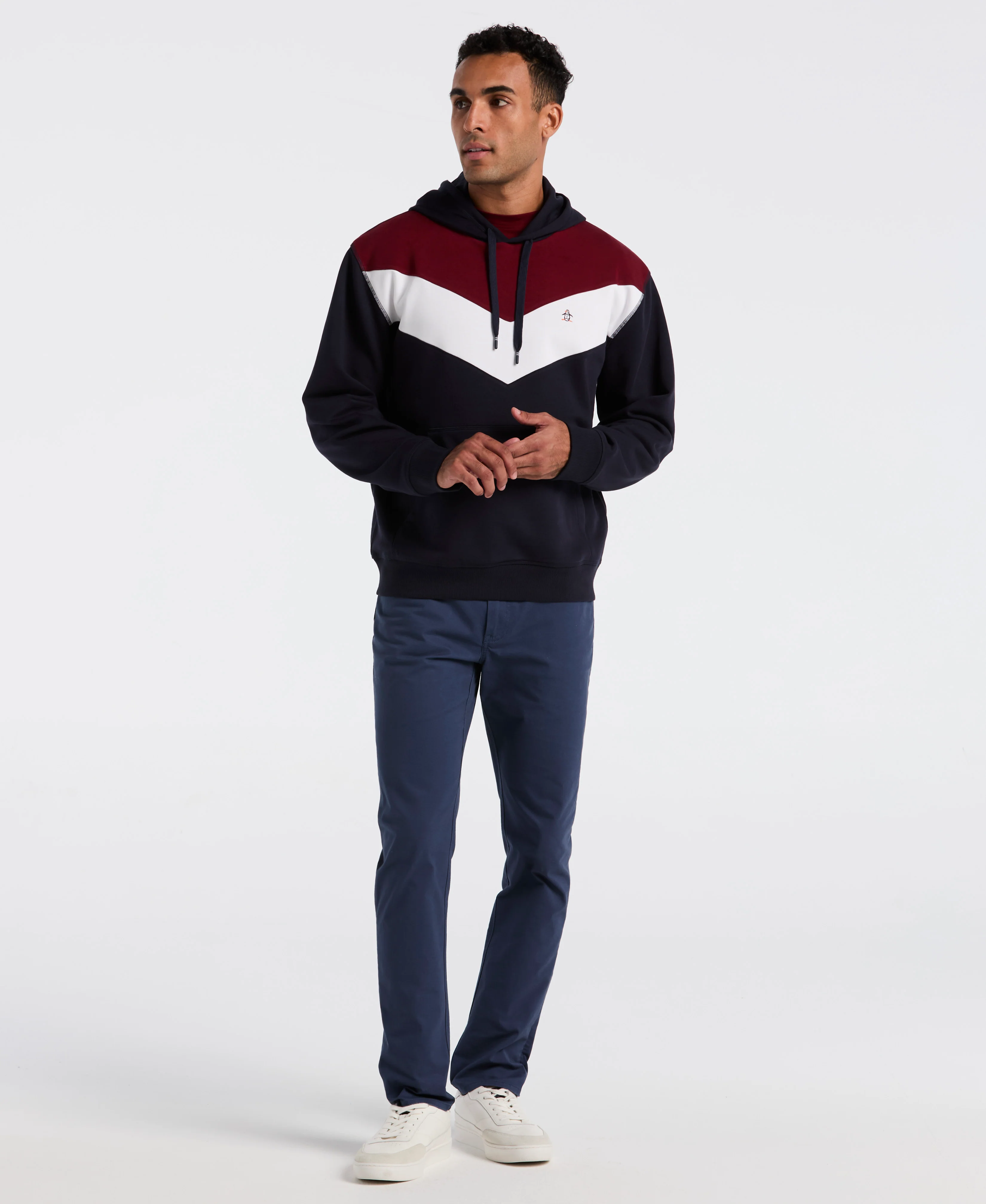 Chevron Color Block Fleece Hoodie - Image 4